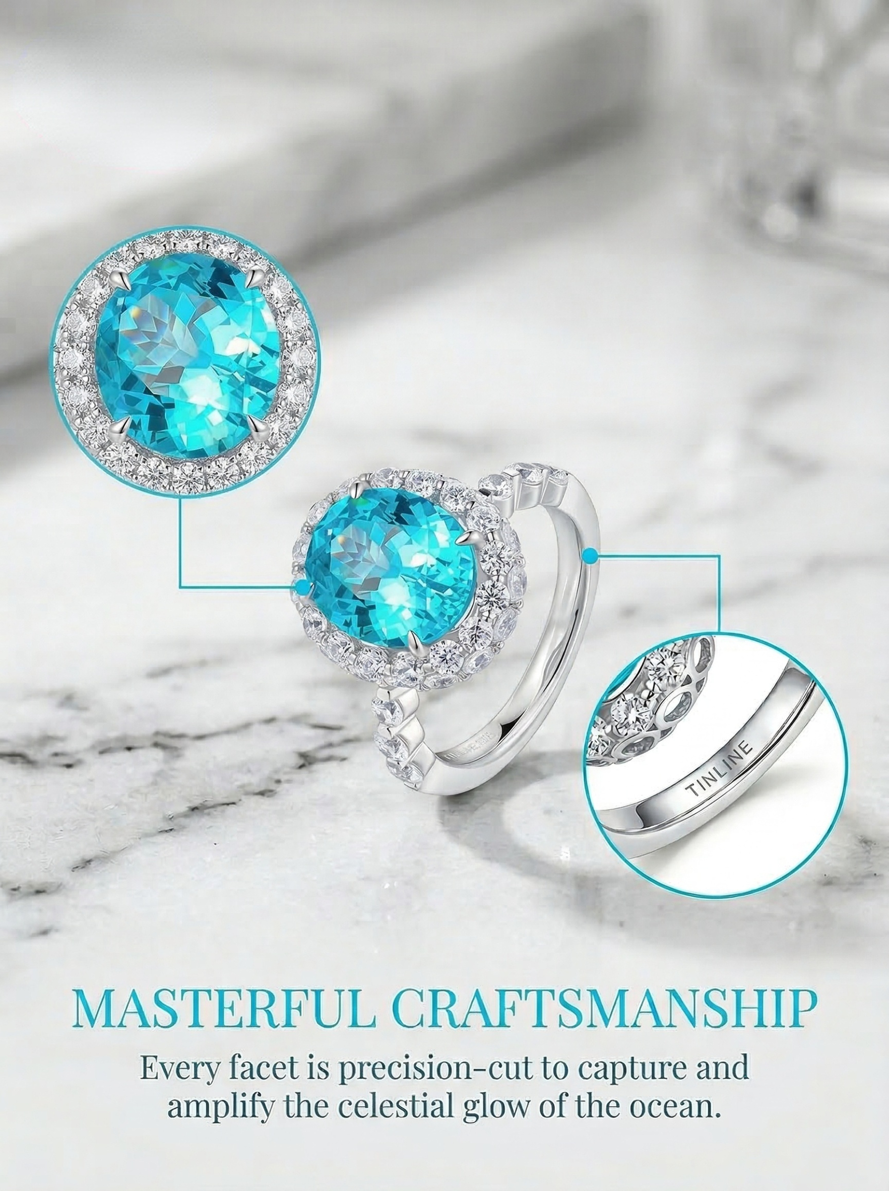 Spring and Summer Collection - High-quality, natural Paraiba tourmalines and stylish sapphire rings - 7.5 carats