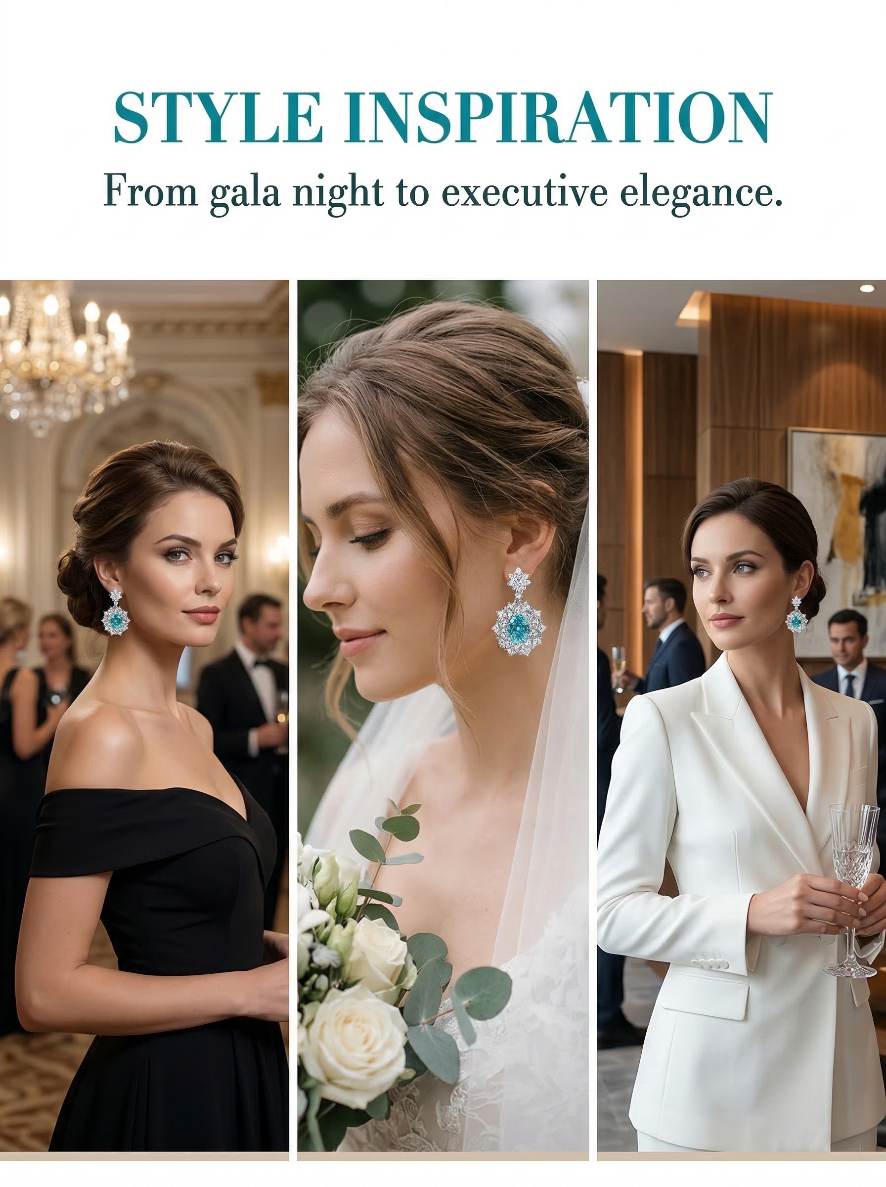 The Blue Paradise of Maldives: Paraiaba Blue Retro Star Set Pure Natural Gemstone Earrings 