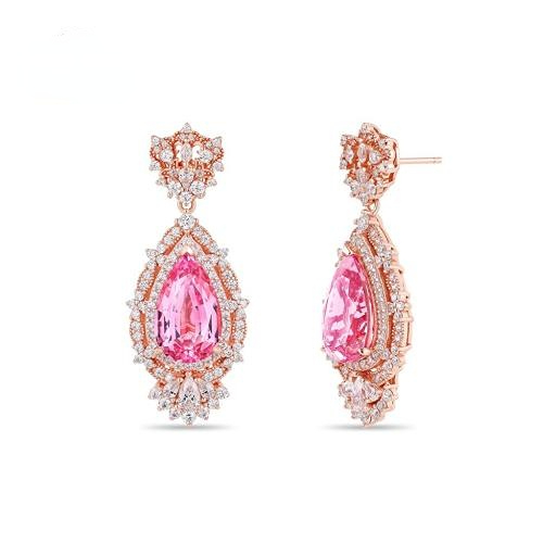 Victoria's idealistic court-style pink diamond drop earrings for a young princess 