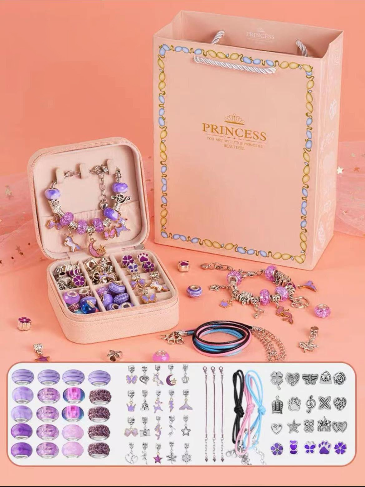 (🔥2022 TOP 1 TRENDING🔥)Charm Bracelet Jewerly Making Kit(Buy 3sets and Get 3rd for Free )