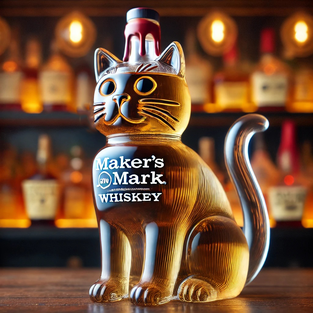 Funny Whiskey Cat Bottle