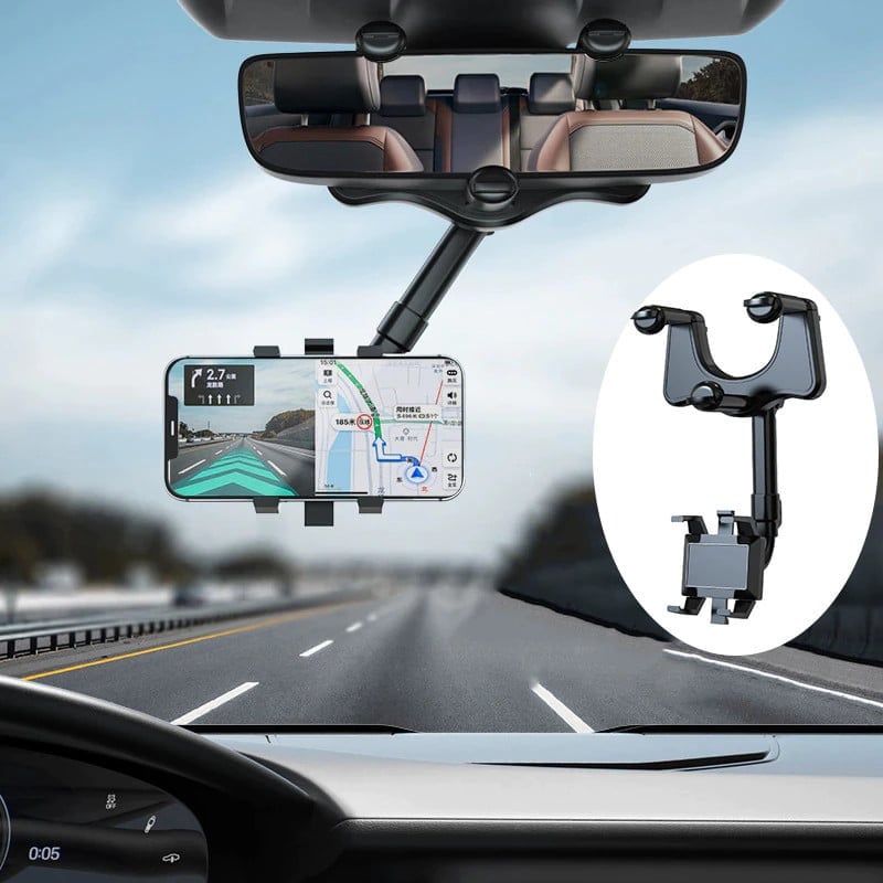 Rearview Holder – Rotatable and Retractable Car Phone Holder
