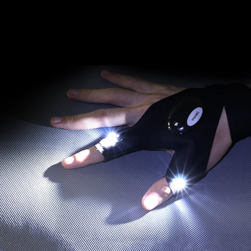🔥Last day 50% off🔥 -  LED Flashlight Waterproof Gloves - Practical Durable Fingerless Gloves