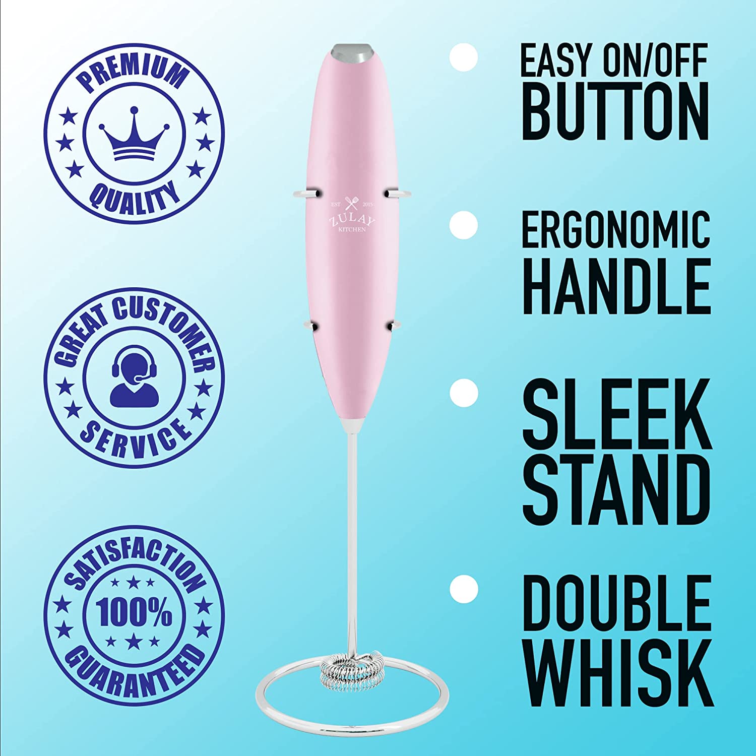 Stainless steel electric milk frother