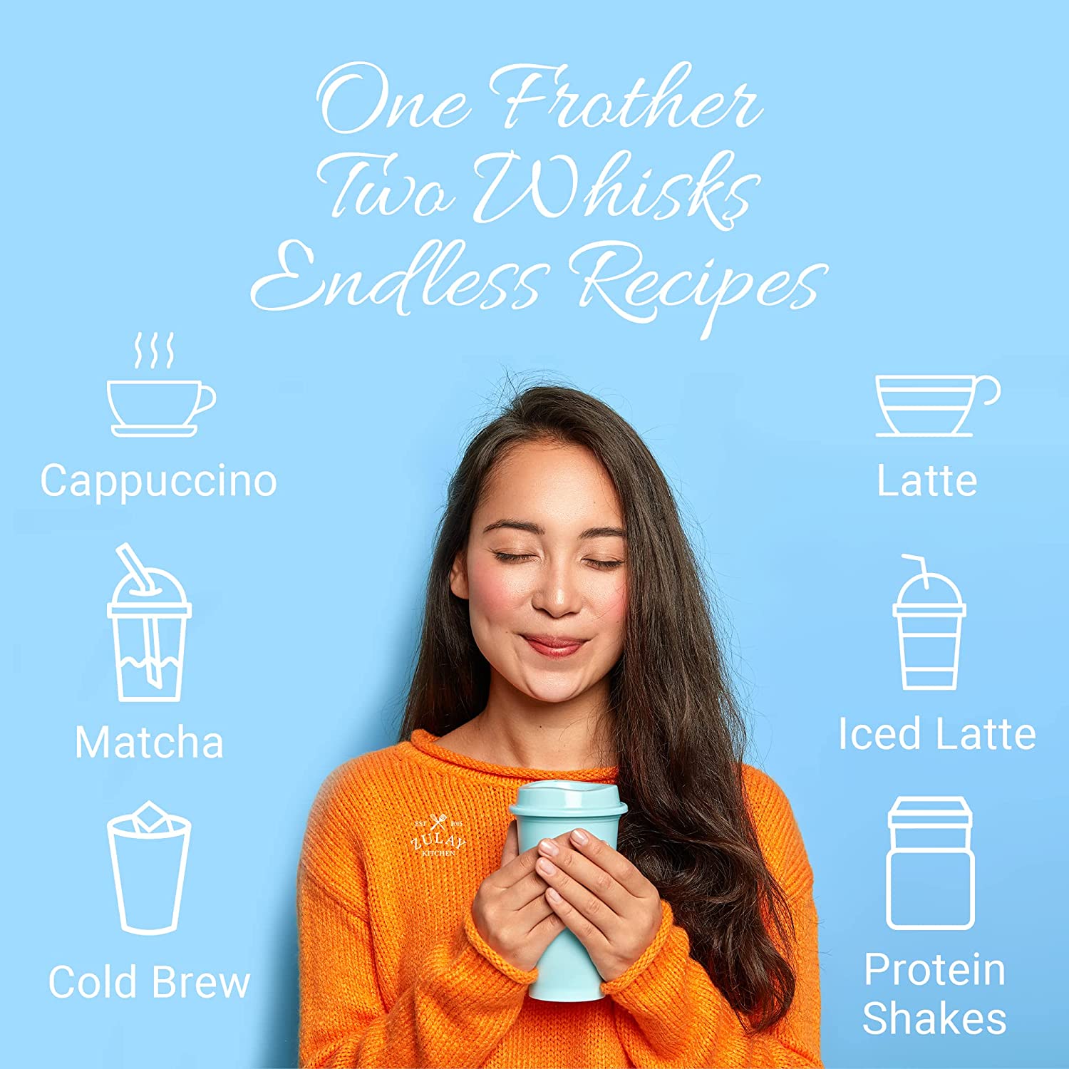 Stainless steel electric milk frother