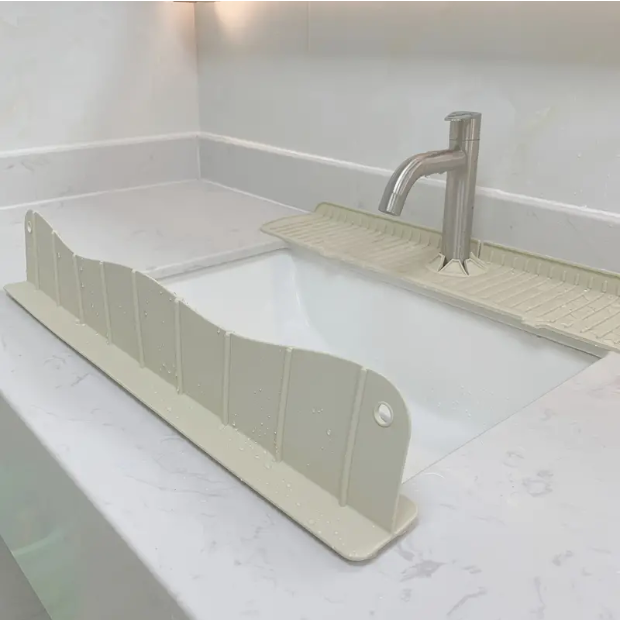 Food-grade silicone drain mat kitchen bathroom faucet splash-proof sink mat strip foldable