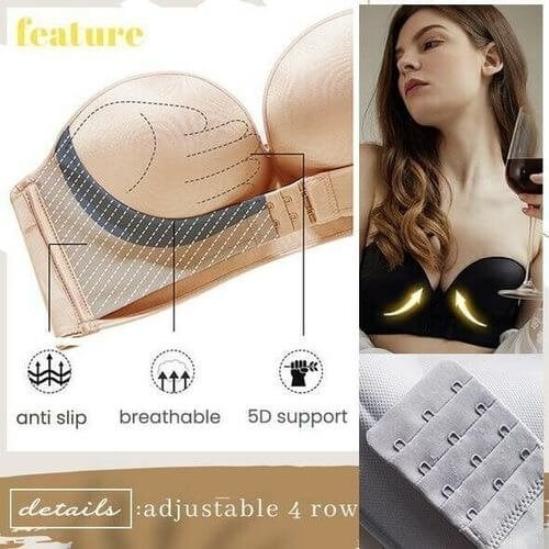 Invisible Strapless Extra Push Up Bra