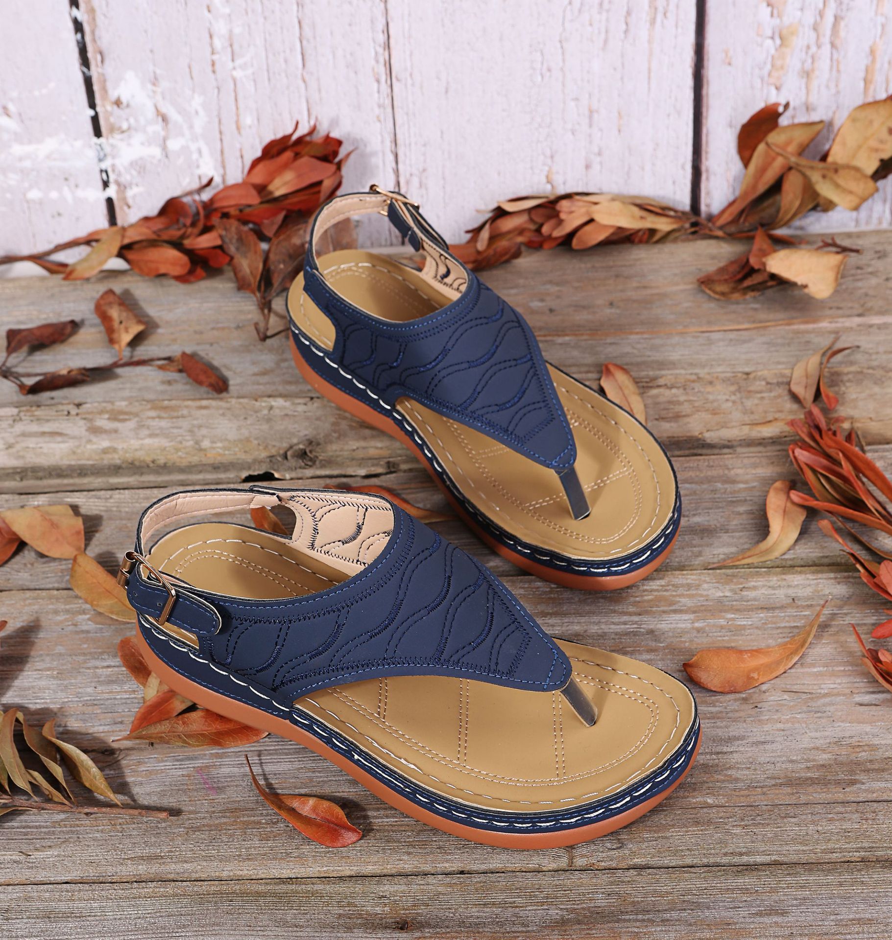 2023 Soft Bottom Massage Orthopedic Women's Platform Flats Sandals [Last day 70%OFF]