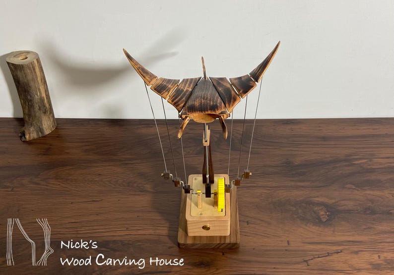 Wooden Manta Ray Automata, Flying Manta Ray Automata, Kinetic Sculpture, Mechanical Manta, Ornament, Wood Art, Statue, Sculpture,Home Decor