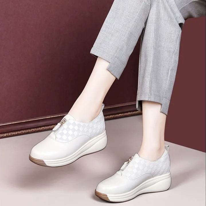 Soft bottom plaid Roman retro casual women's shoes