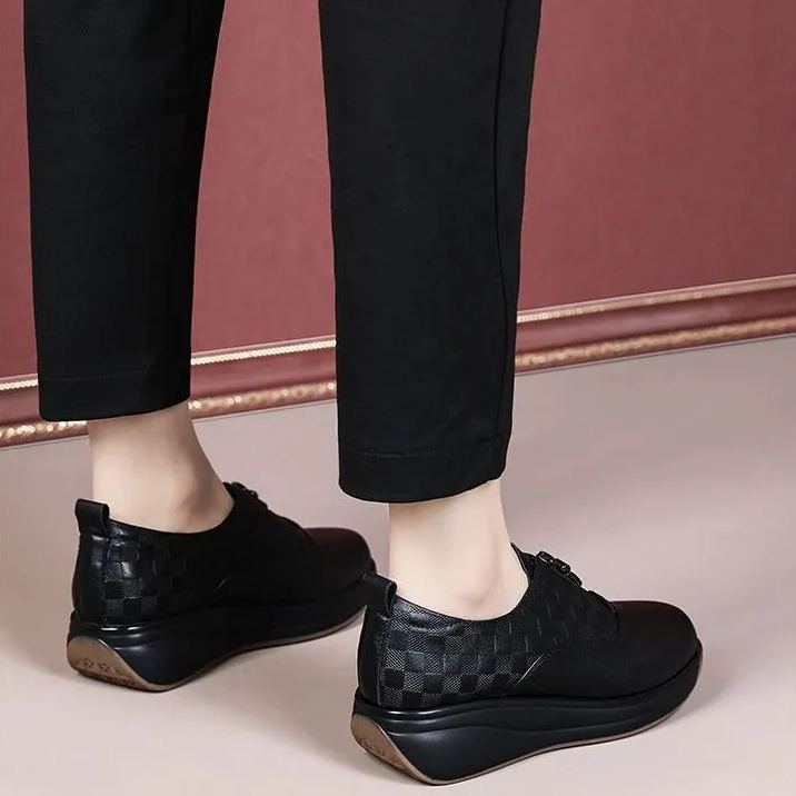 Soft bottom plaid Roman retro casual women's shoes