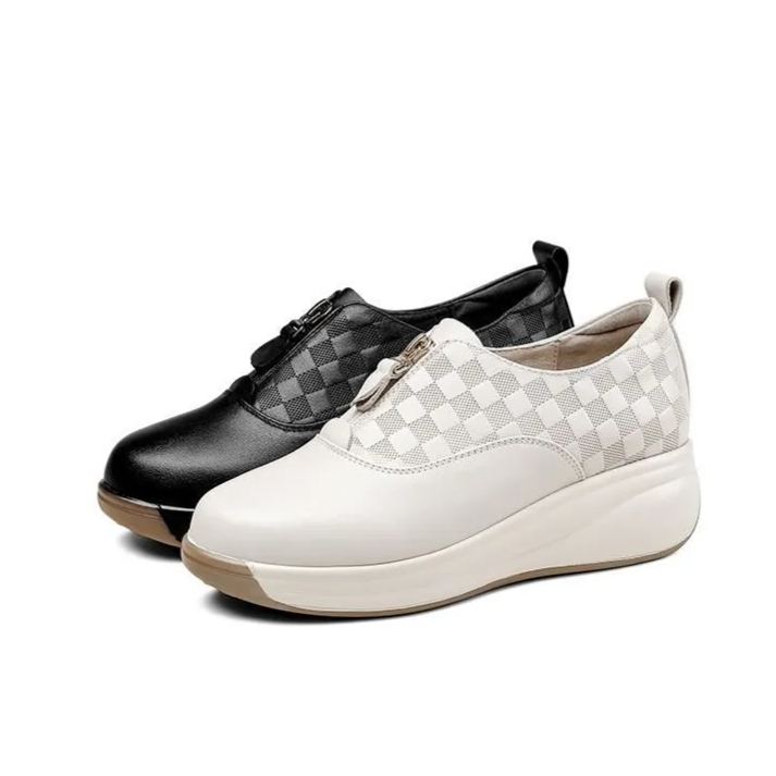 Soft bottom plaid Roman retro casual women's shoes