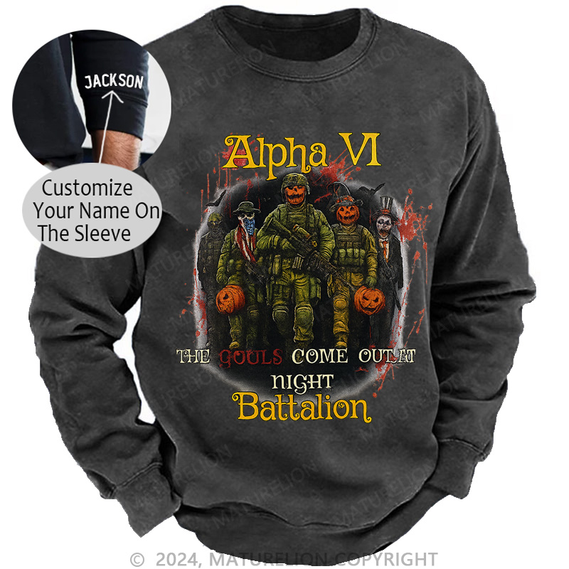 Maturelion Men's Sweatshirt Ghouls Come Out Washed Sweatshirts
