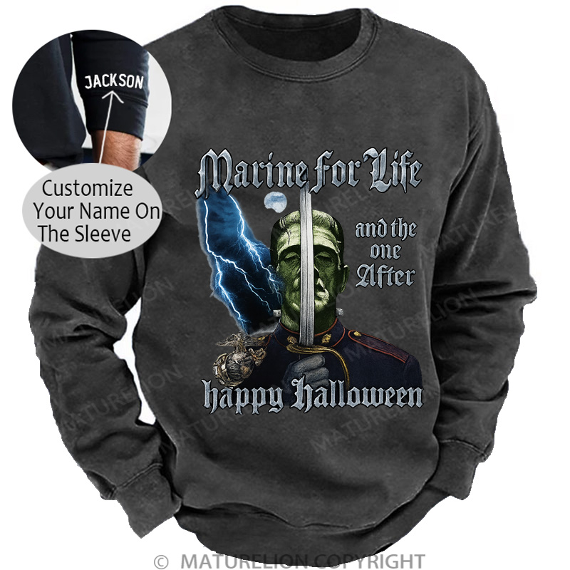 Maturelion Men's Sweatshirt HALLOWEEN Washed Sweatshirts