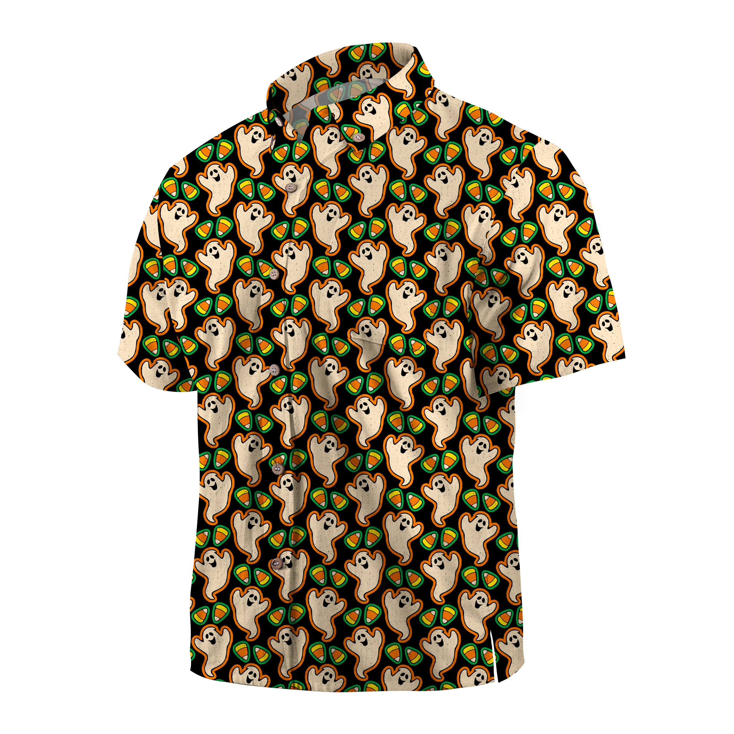 Maturelion Ghosts & Candy Corn Halloween Hawaiian Shirt