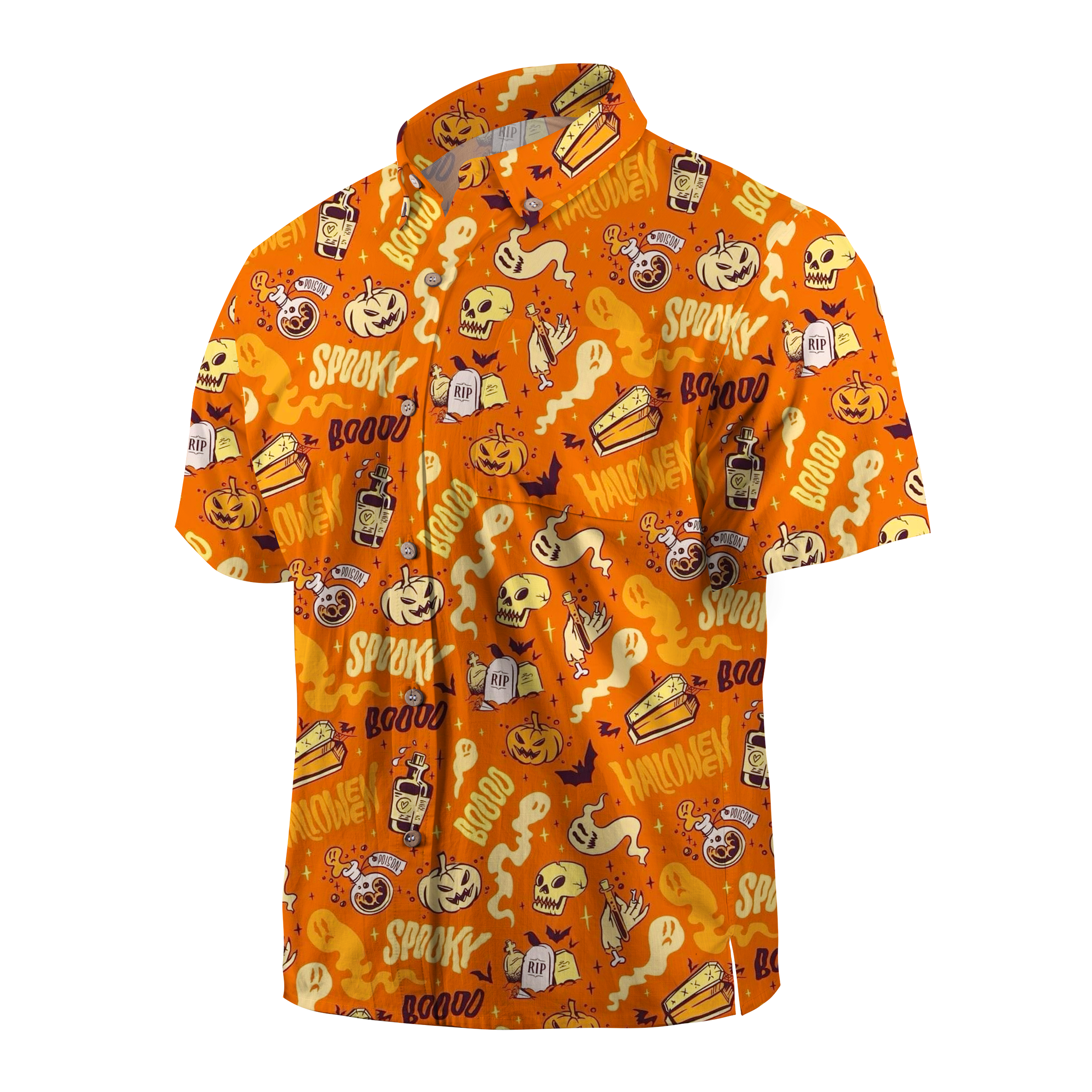 Maturelion Orange Halloween Hawaiian Shirt