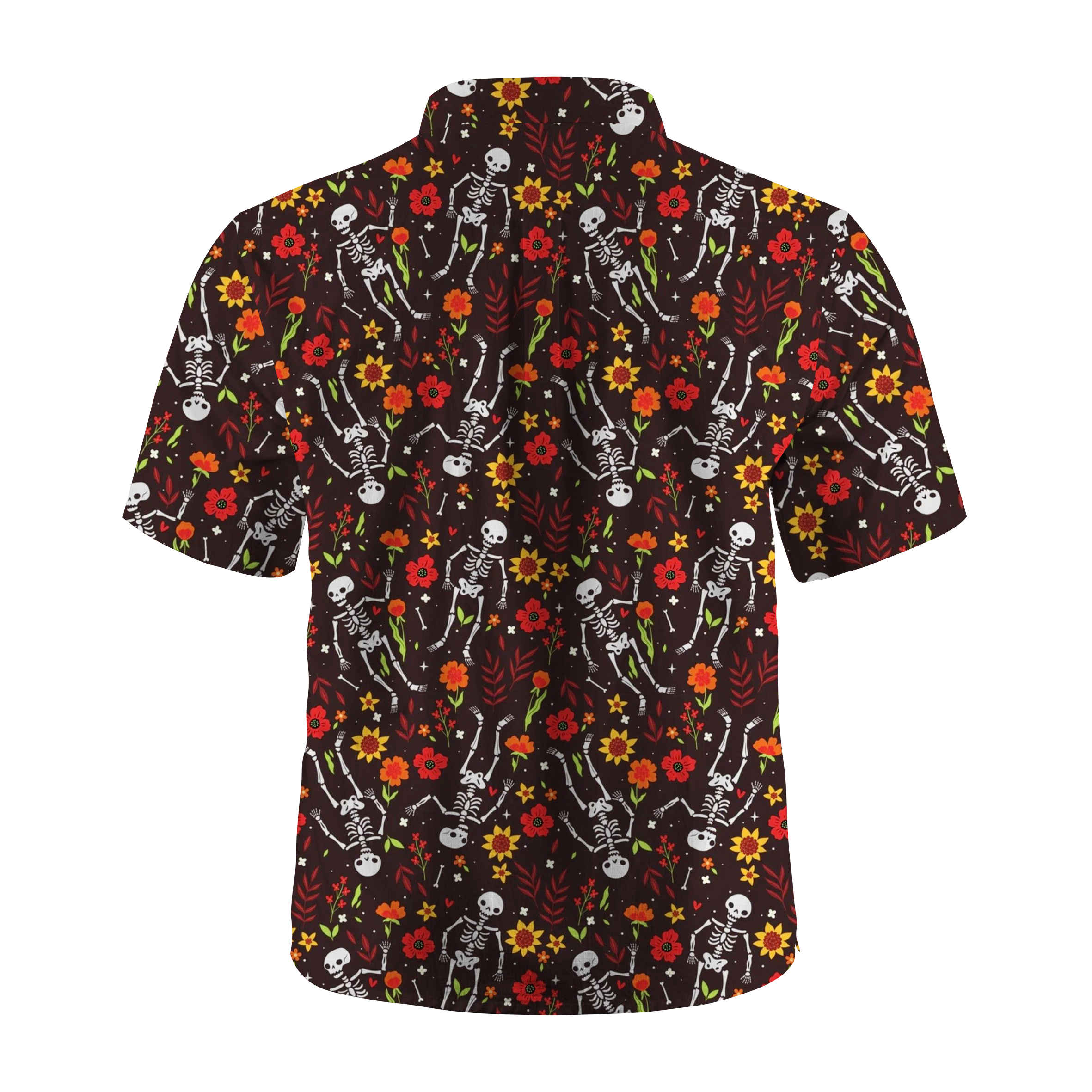 Maturelion Halloween Skeleton in the Garden Halloween Hawaiian Shirt