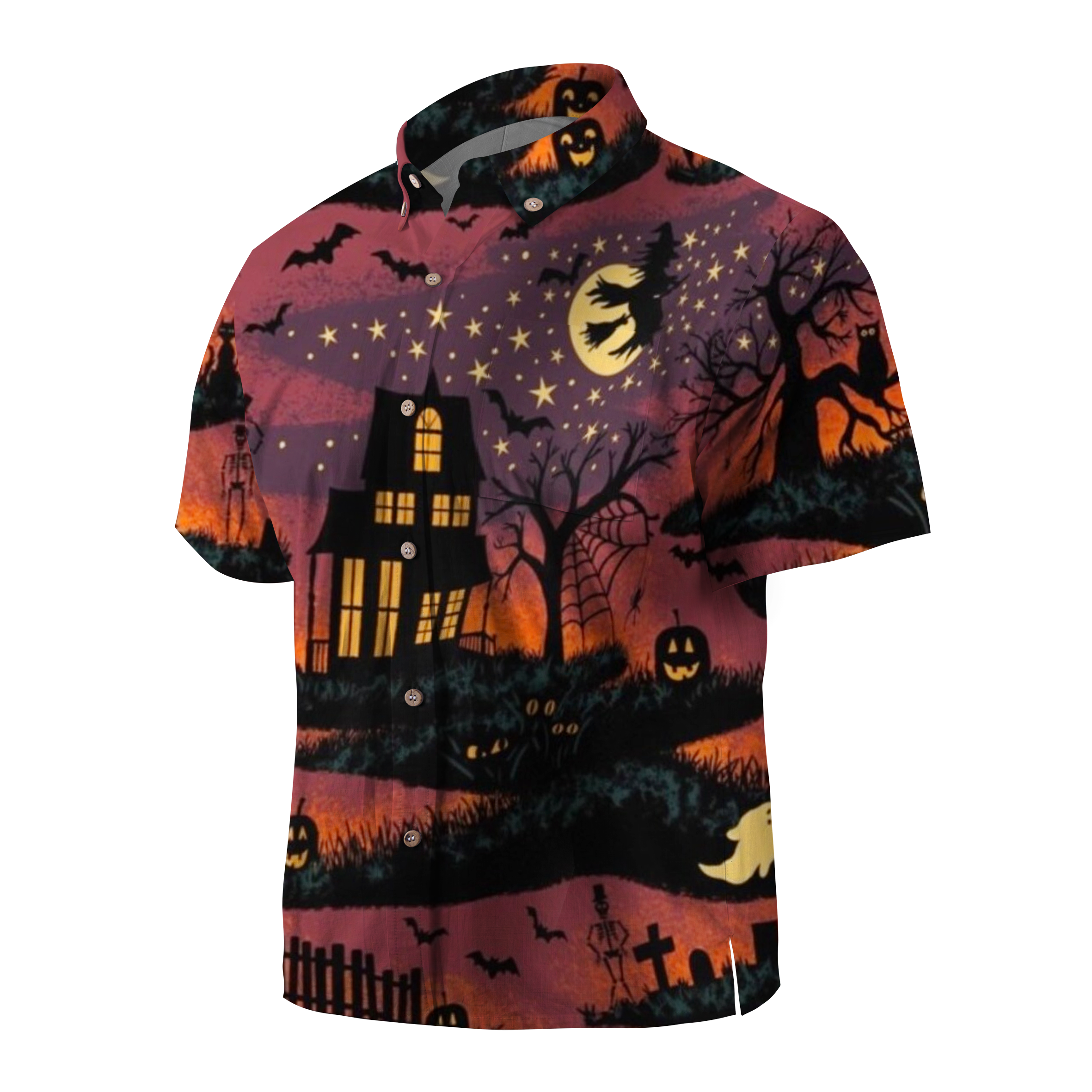 Maturelion Haunted Eve Halloween Hawaiian Shirt