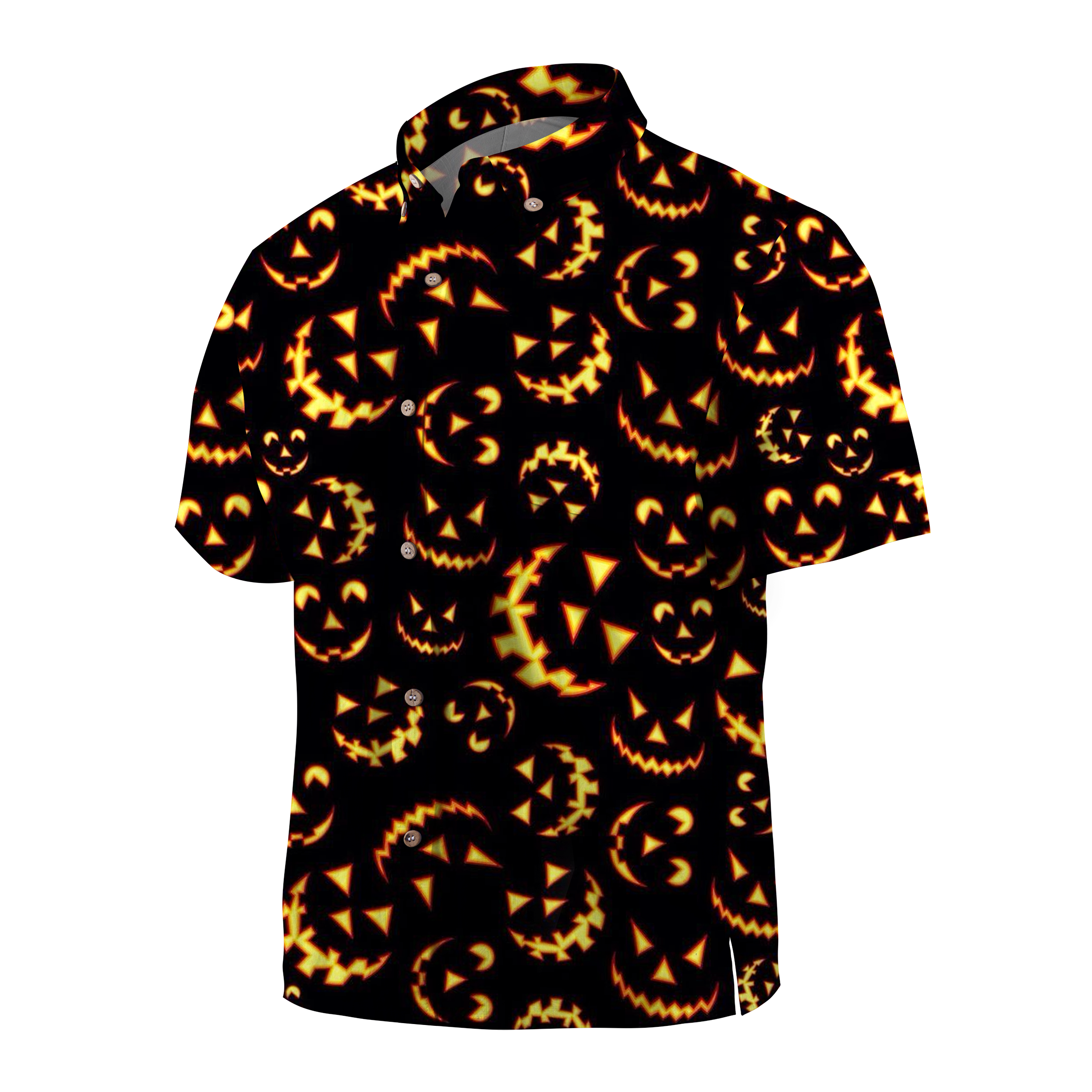 Maturelion Spooky Jack-o'-lantern faces Halloween Hawaiian Shirt