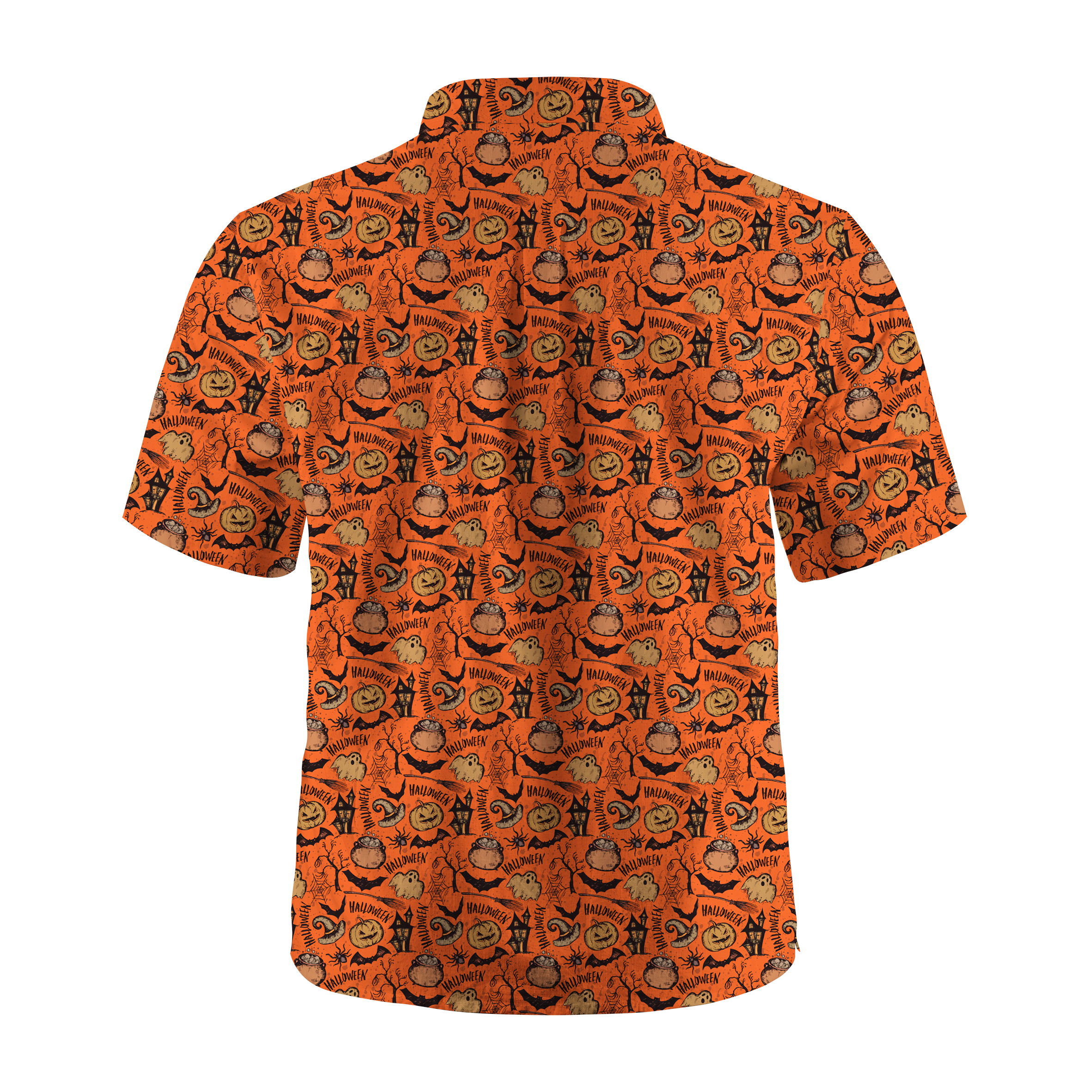 Maturelion A spooky ghost town with pumpkins, bats, and castles in Halloween Hawaiian Shirt