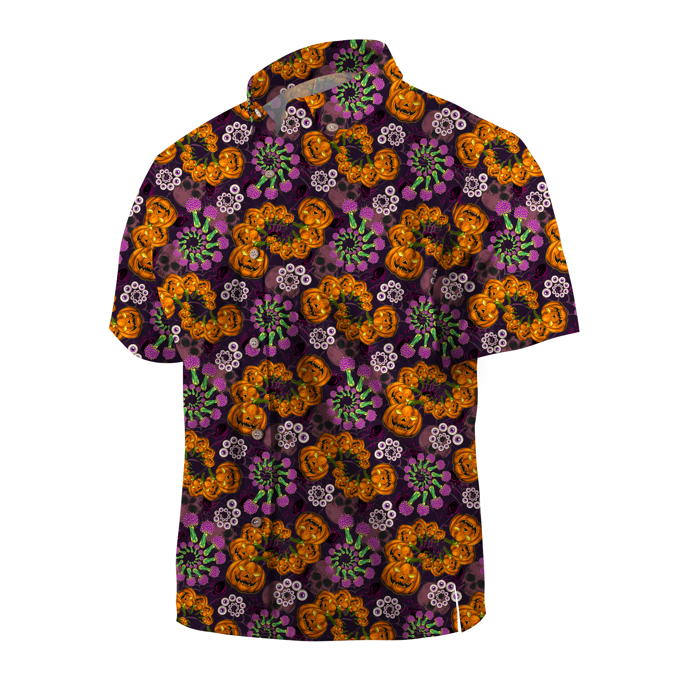 Maturelion Skull Pumpkin Mushroom Halloween Hawaiian Shirt
