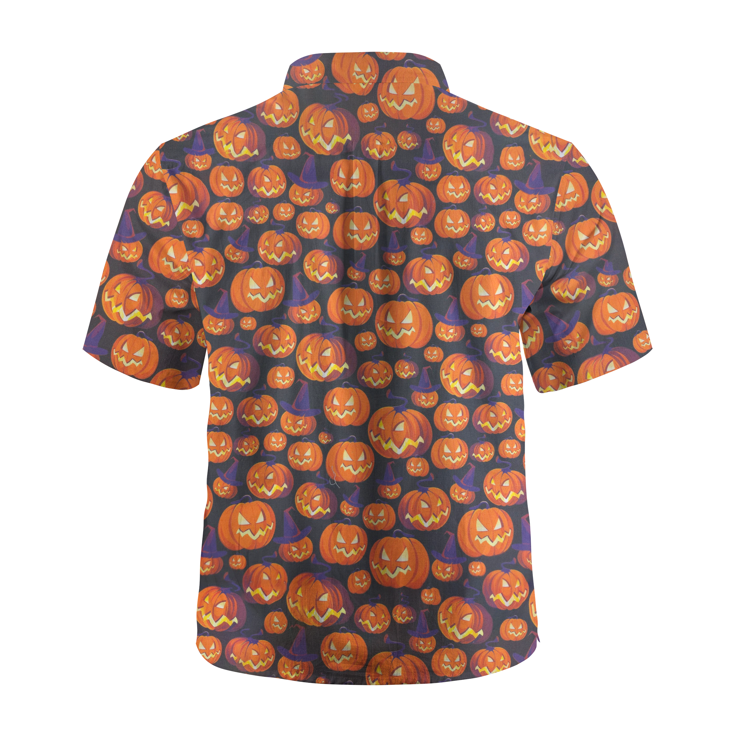 Maturelion Pumpkins Printed Casual Halloween Hawaiian Shirt