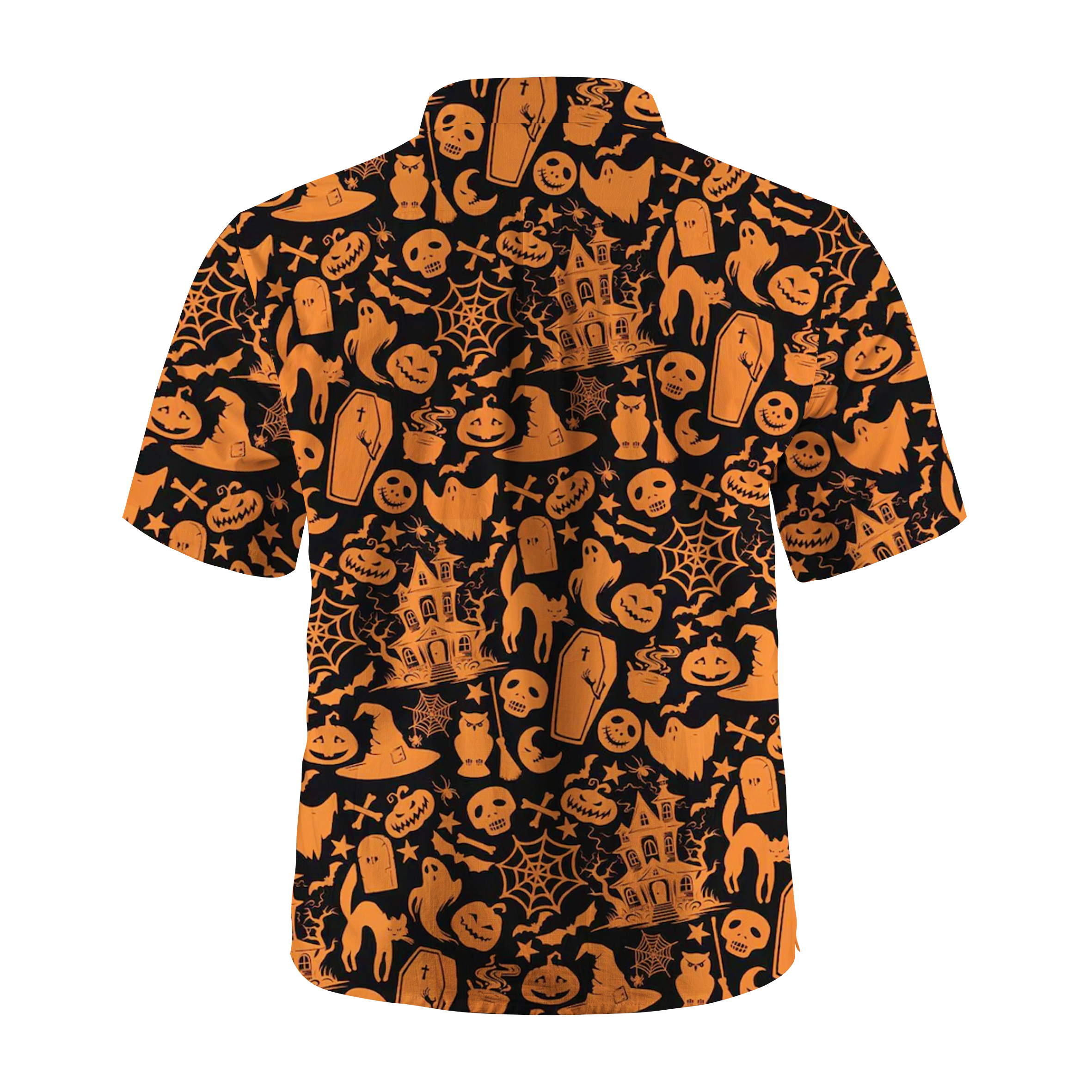 Maturelion Retro Pumpkin Skull Halloween Hawaiian Shirt