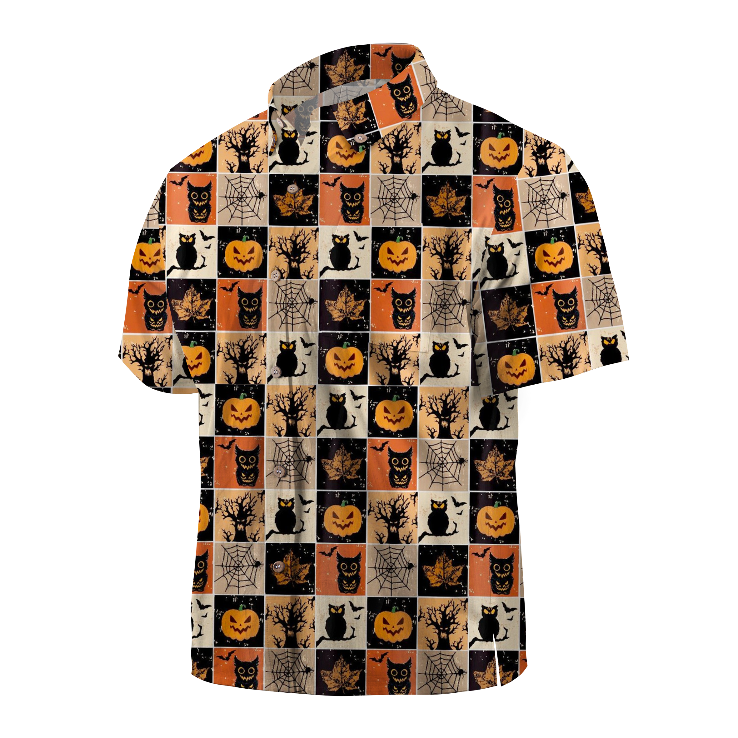 Maturelion Funny Halloween Owl Hawaiian Shirt