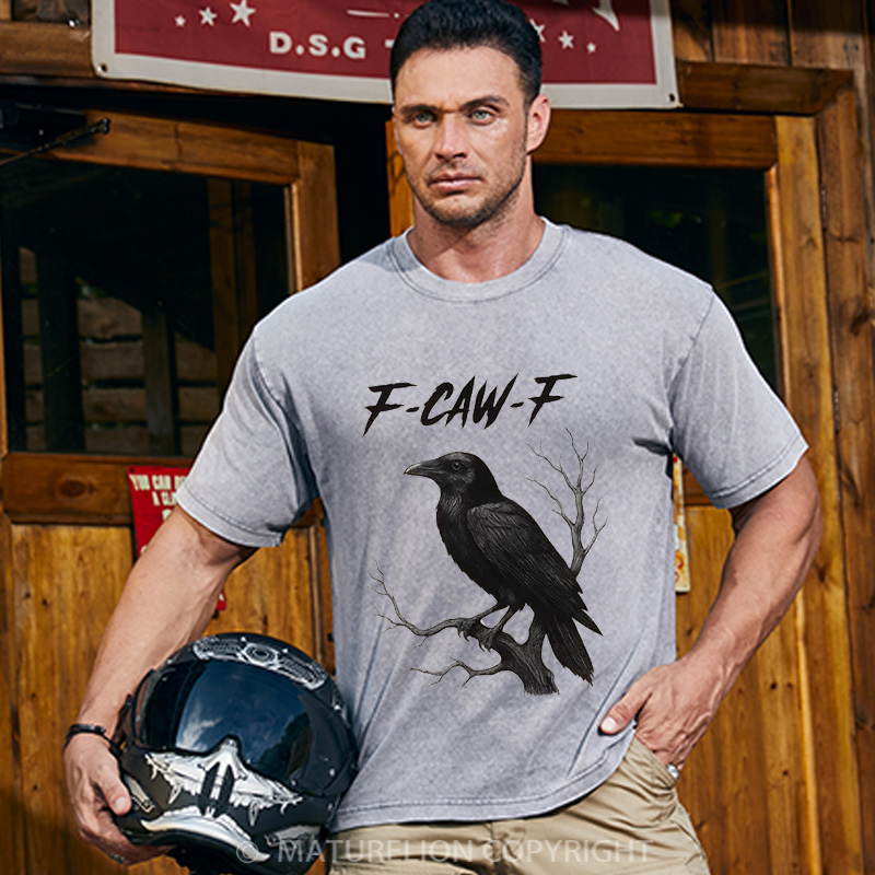 Maturelion Men's T-shirt F-Caw-F Cotton T-shirt