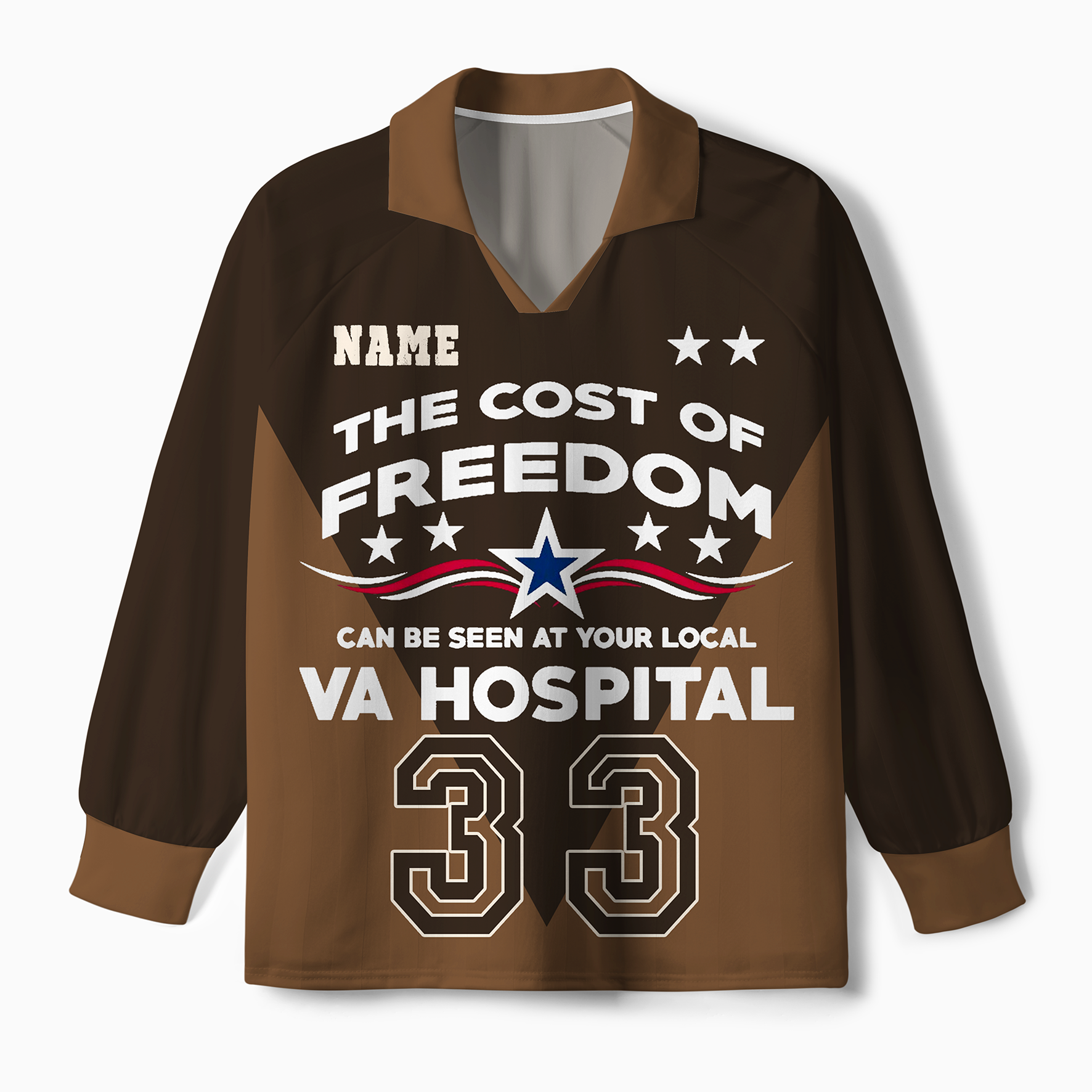 Maturelion The Cost Of Freedom Can Be Seen At Your Local VA Hospital Long Sleeve Soccer Jersey