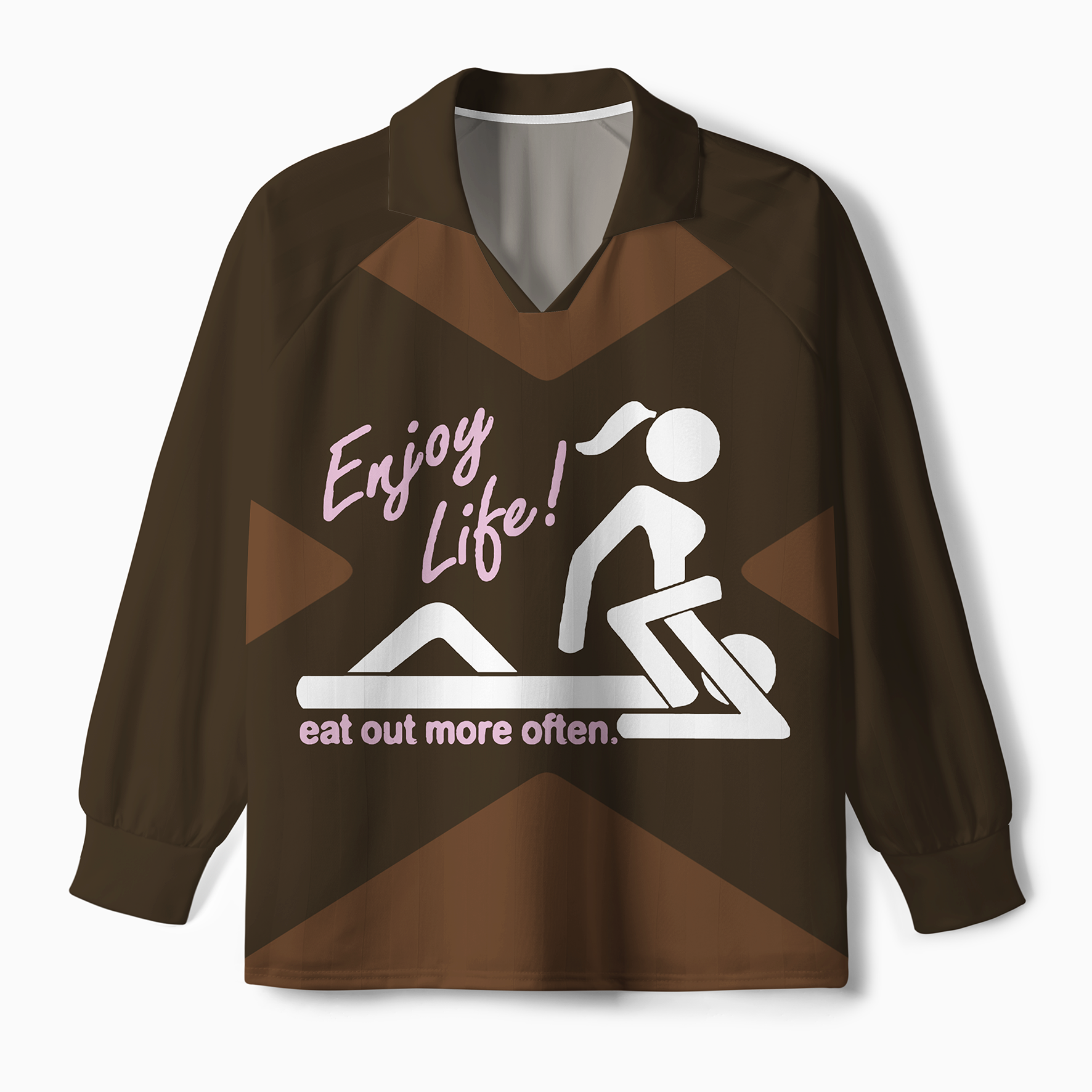 Maturelion Enjoy Life Eat Out More Often Sleeve Soccer Jersey