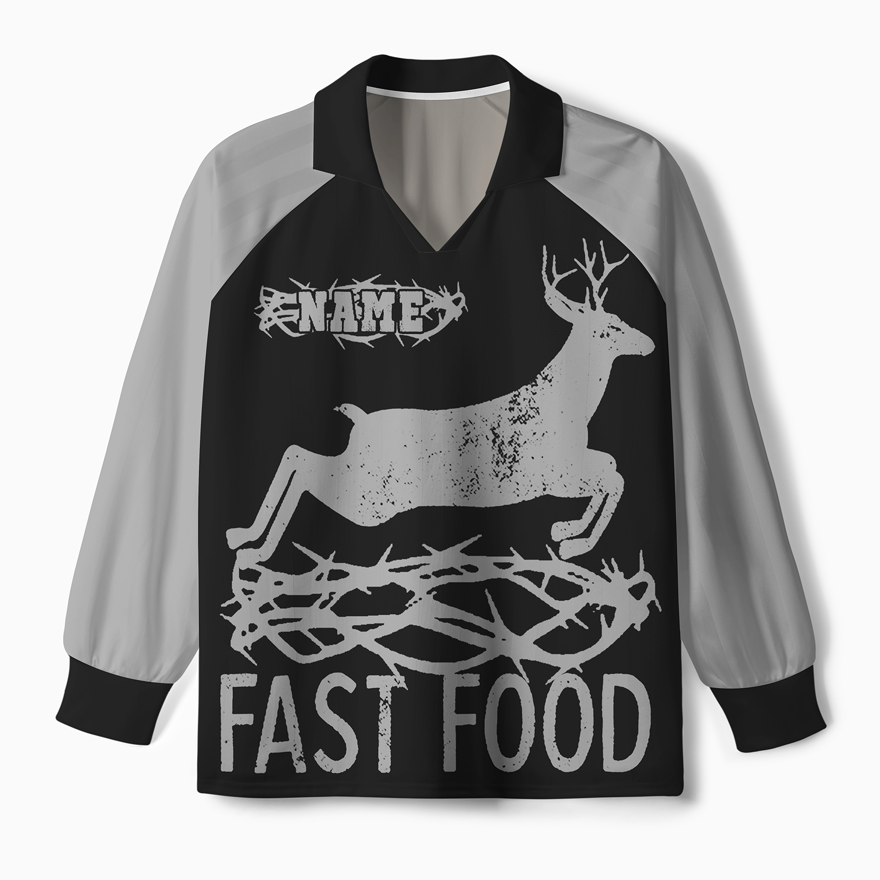 Maturelion Fast Food Funny Men Hunting Unisex Sleeve Soccer Jersey