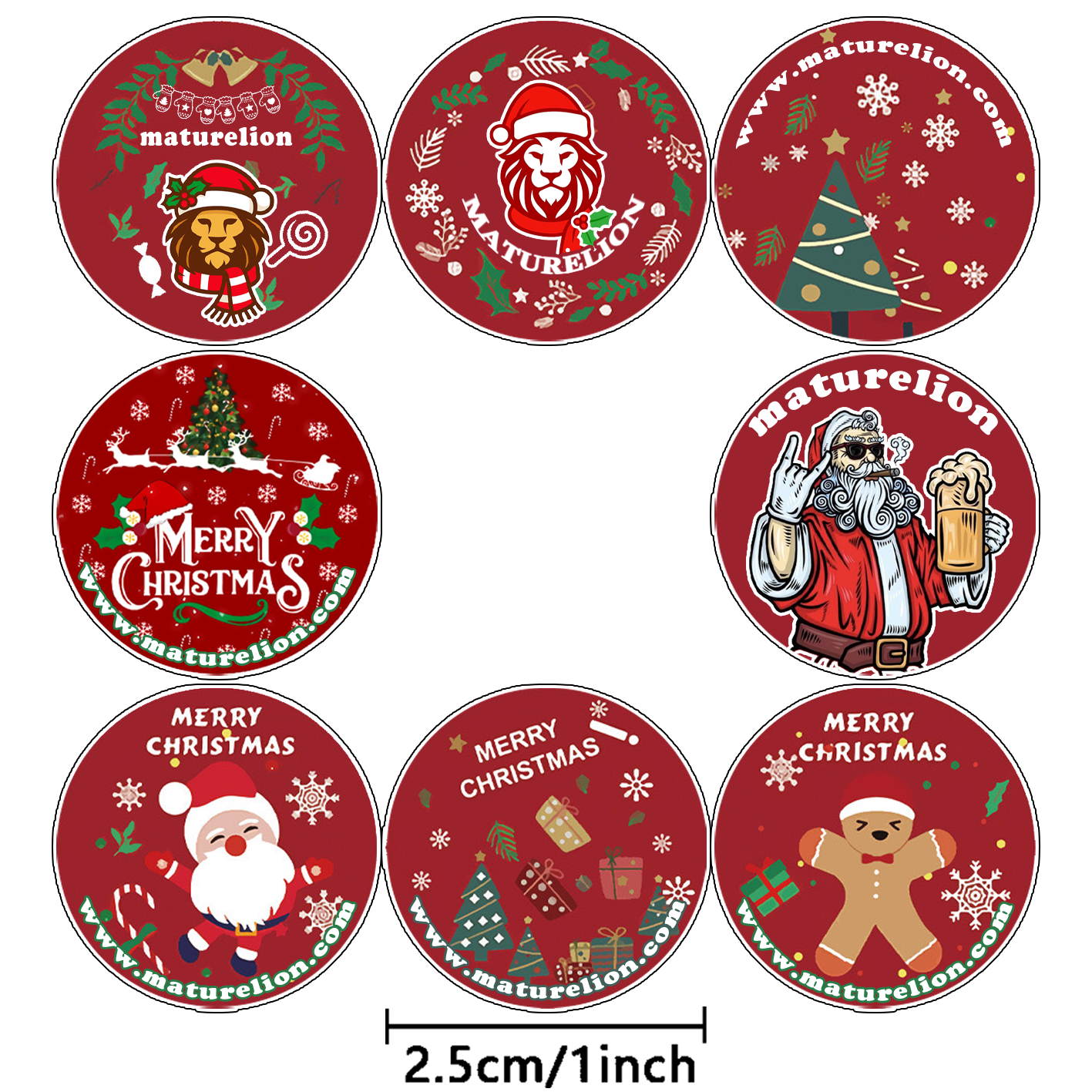 【Free Gift】 Maturelion 2025 Merry Christmas Stickers