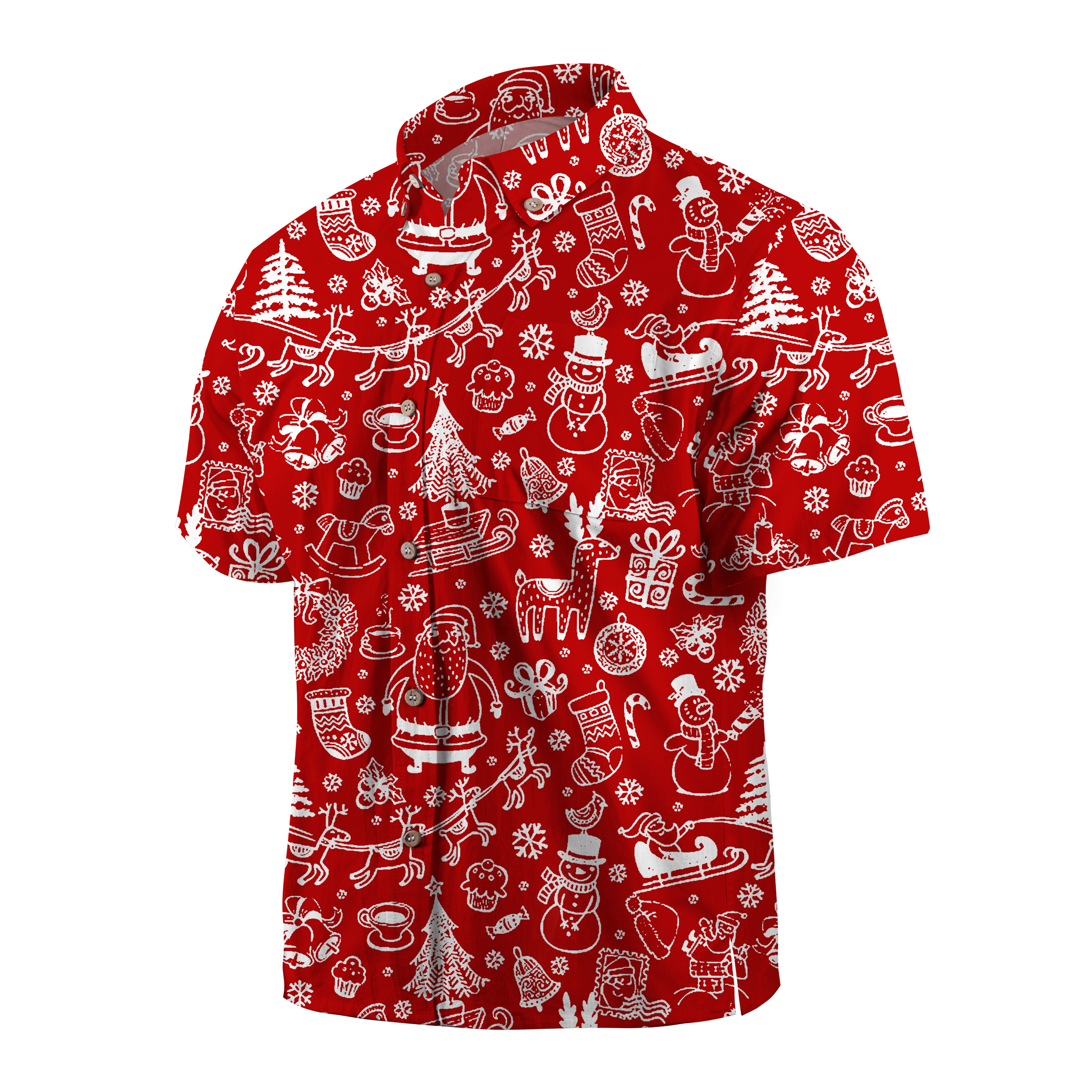 Maturelion Red and White Christmas Funny Hawaiian Shirt