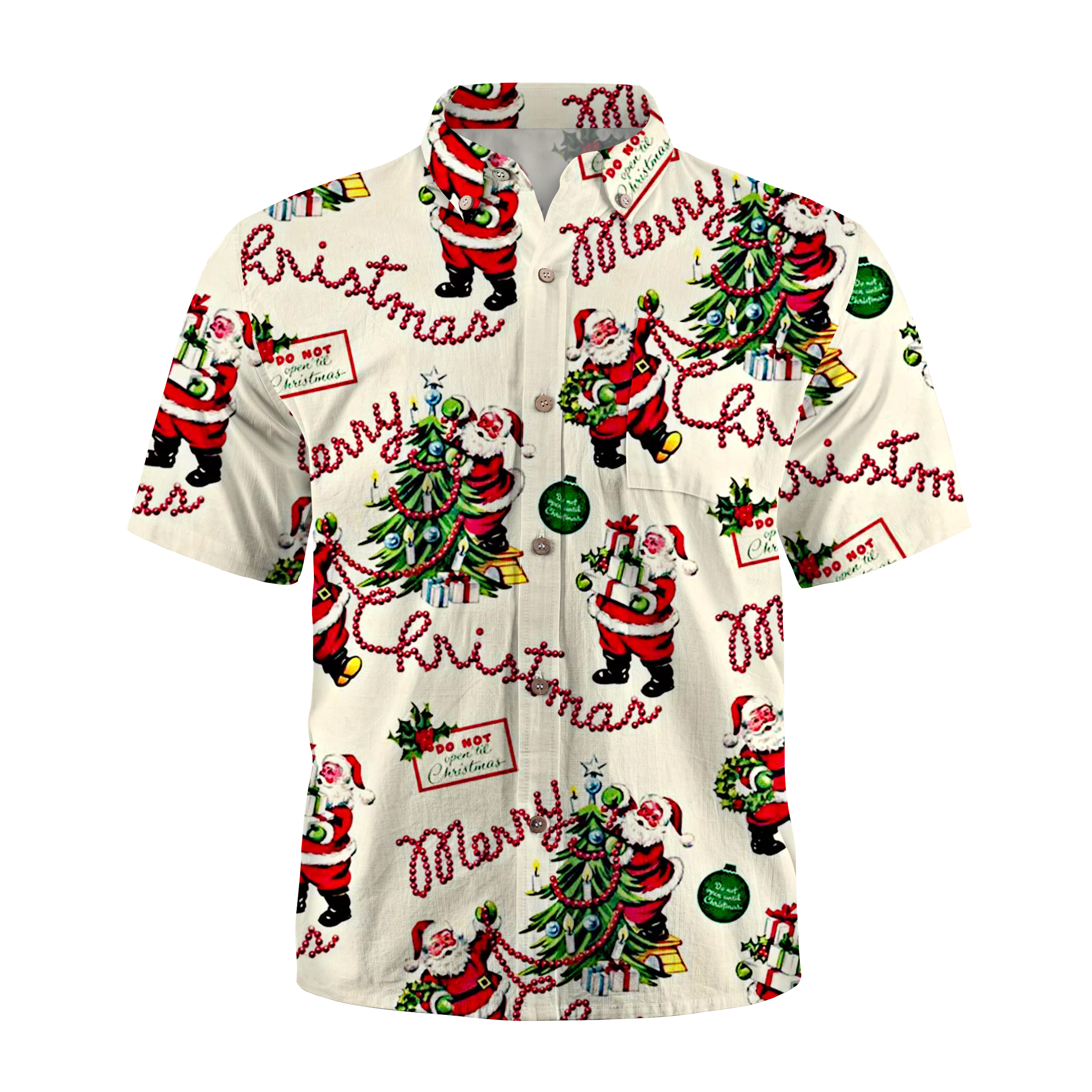 Maturelion Cute Merry Xmas Hawaii Shirt Funny Hawaiian Shirt