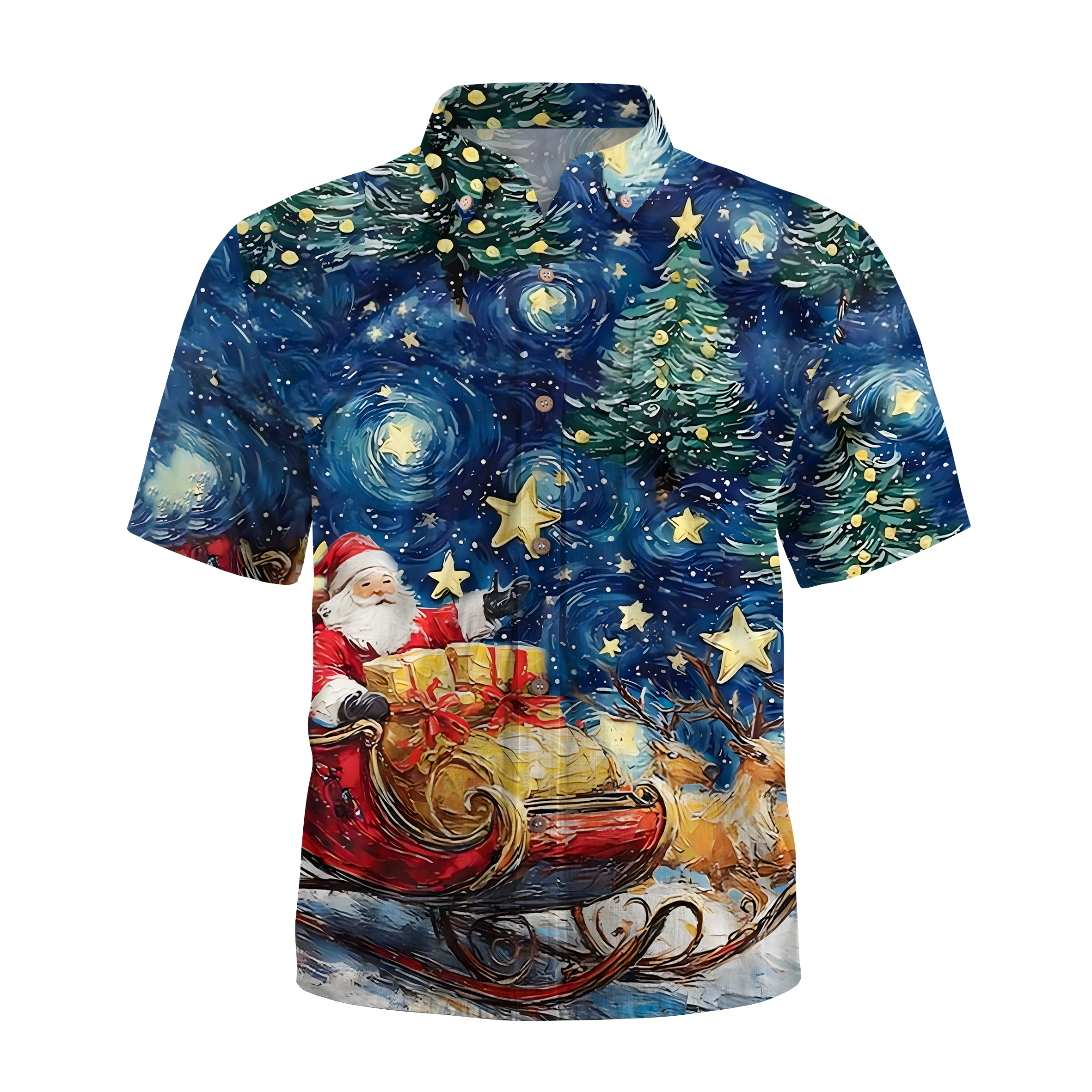 Maturelion Christmas Santa’s Ride Funny Hawaiian Shirt