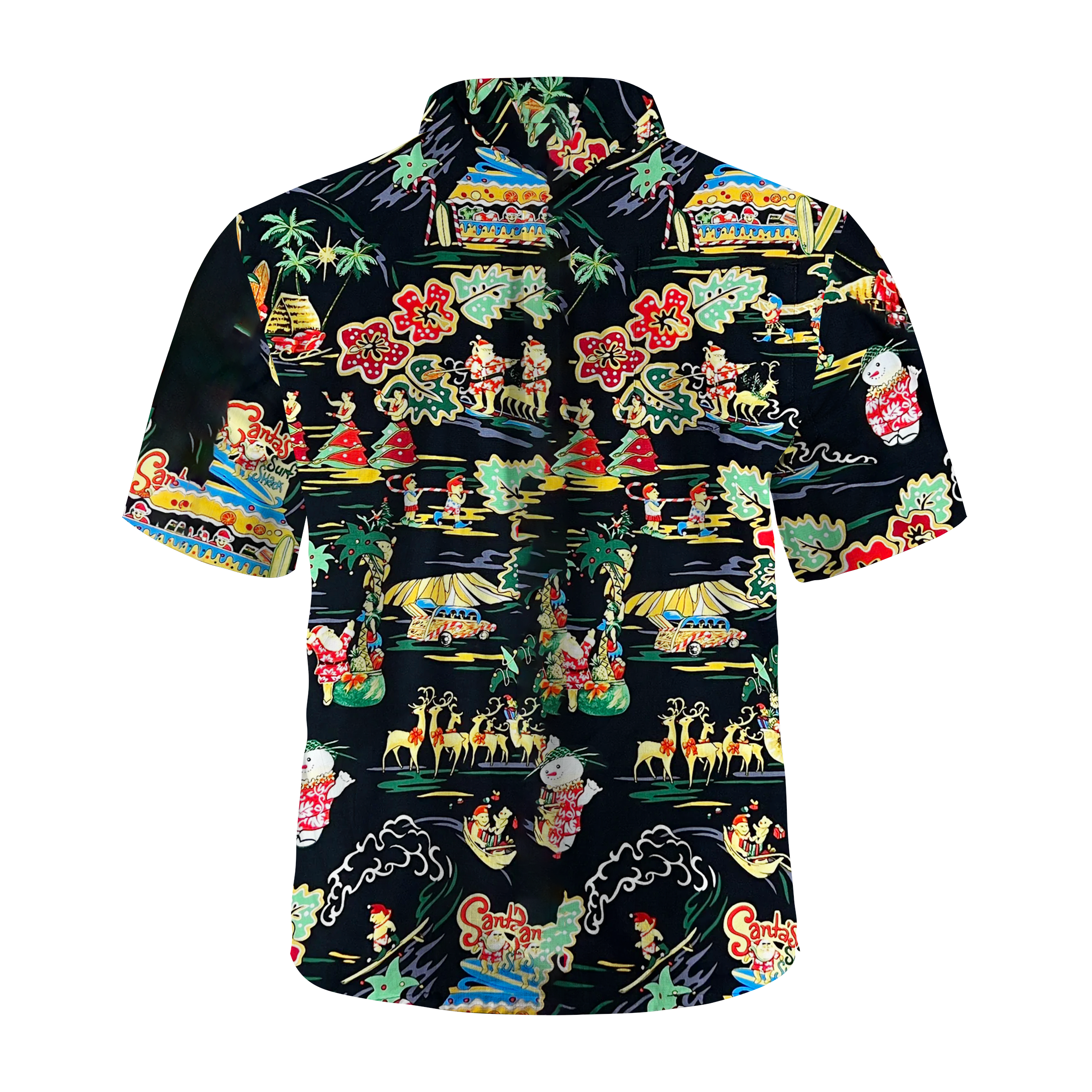 Maturelion Paradise Found Hawaiian Shirts Santa's Surf Shack Christmas Funny Hawaiian Shirt