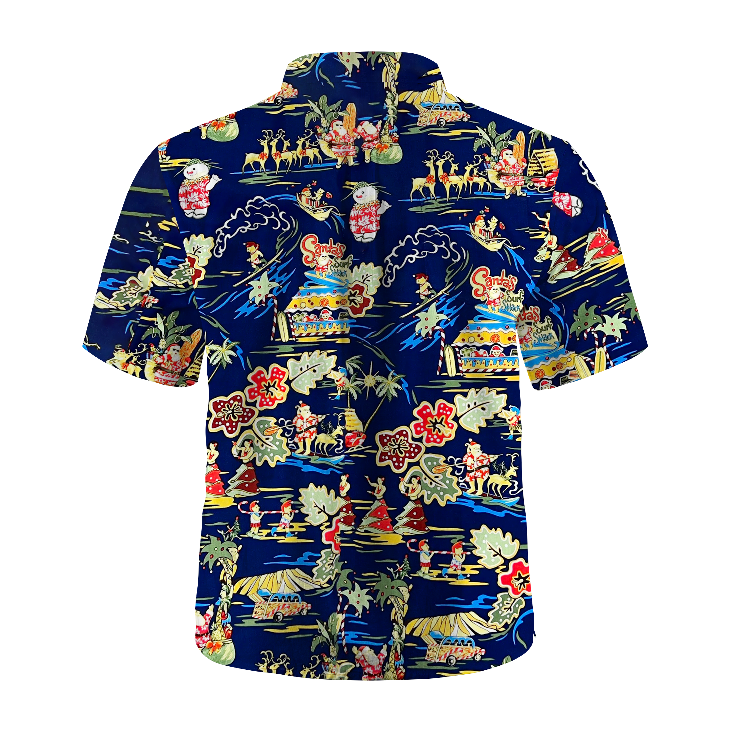 Maturelion Paradise Found Hawaiian Shirts Santa's Surf Shack Christmas Funny Hawaiian Shirt