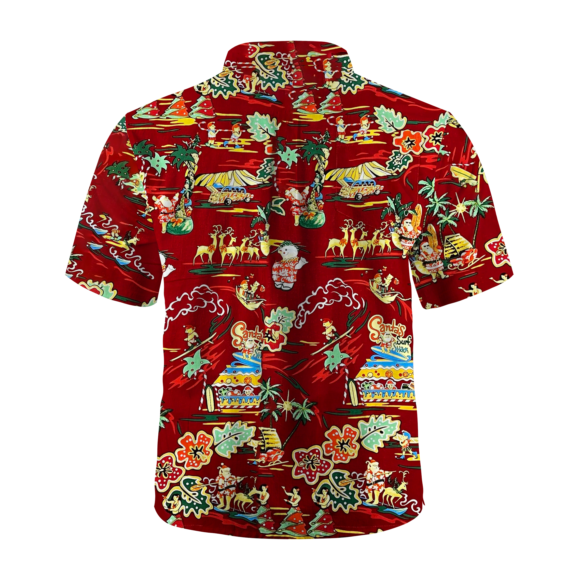 Maturelion Paradise Found Hawaiian Shirts Santa's Surf Shack Christmas Funny Hawaiian Shirt