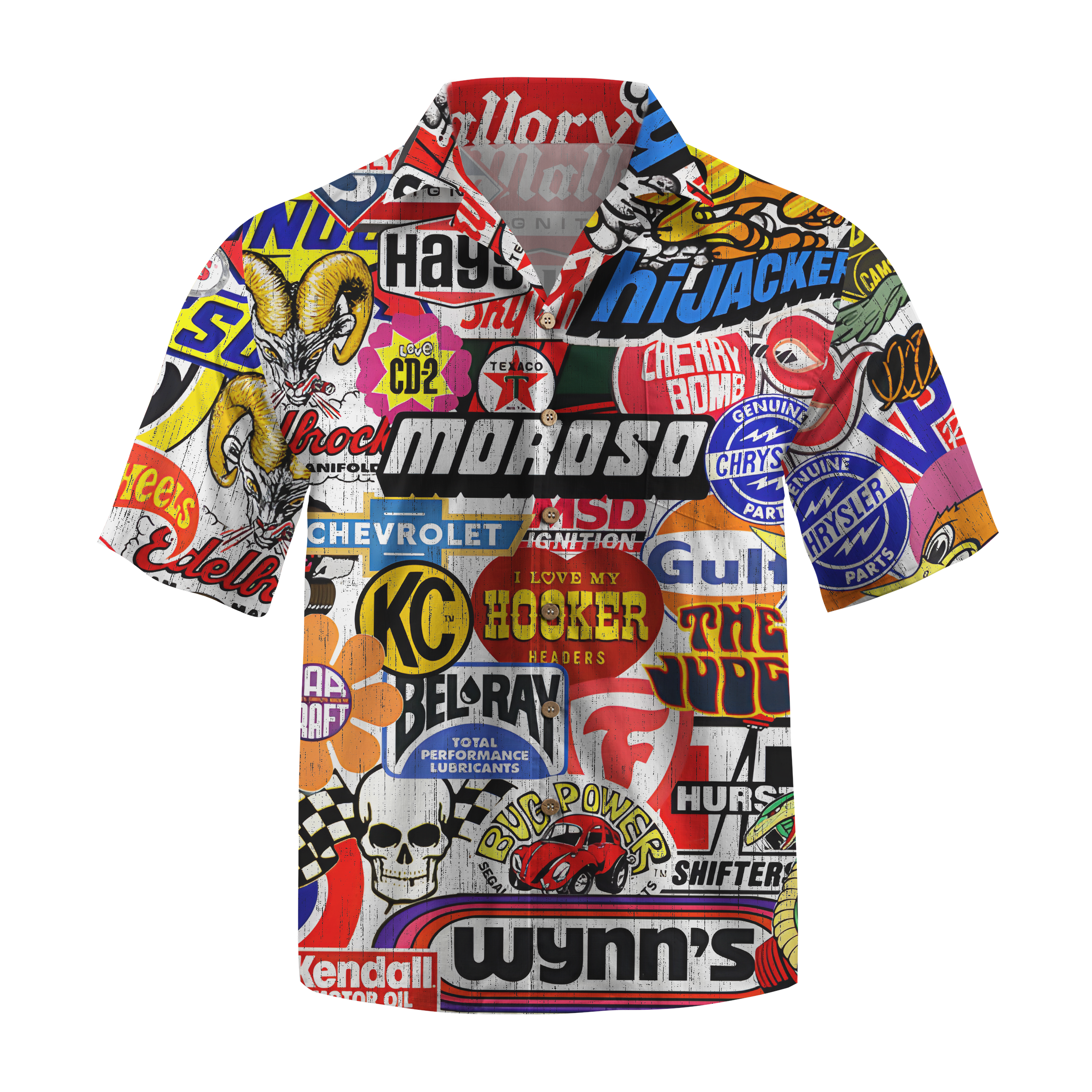 Maturelion Men's Hawaiian Shirt Racing Car Labeling Hawaiian Shirt