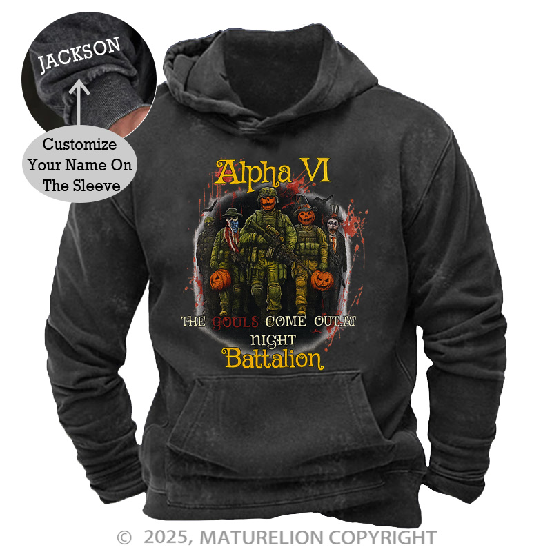 Maturelion Men's Hoodie Ghouls Come Out Washed Hoodie
