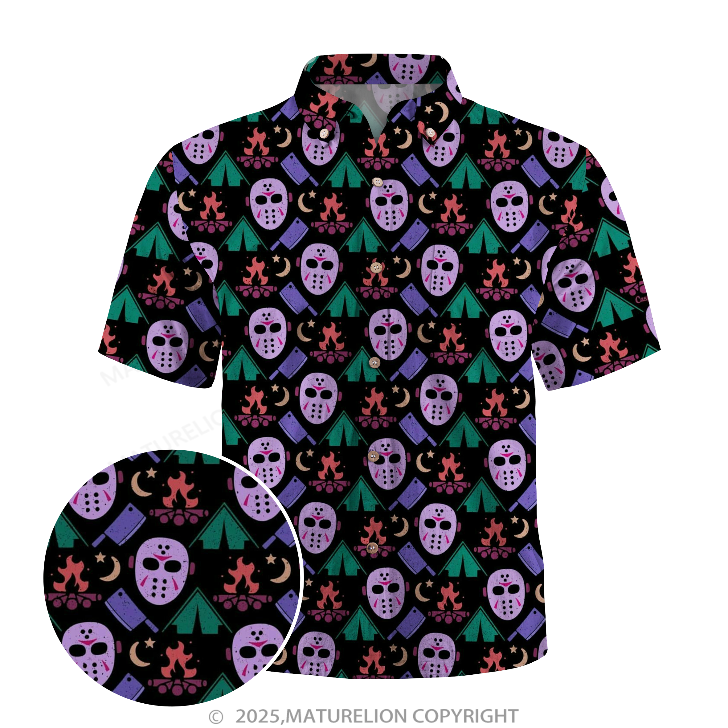 Maturelion Camp Crystal Lake Halloween Hawaiian Shirt