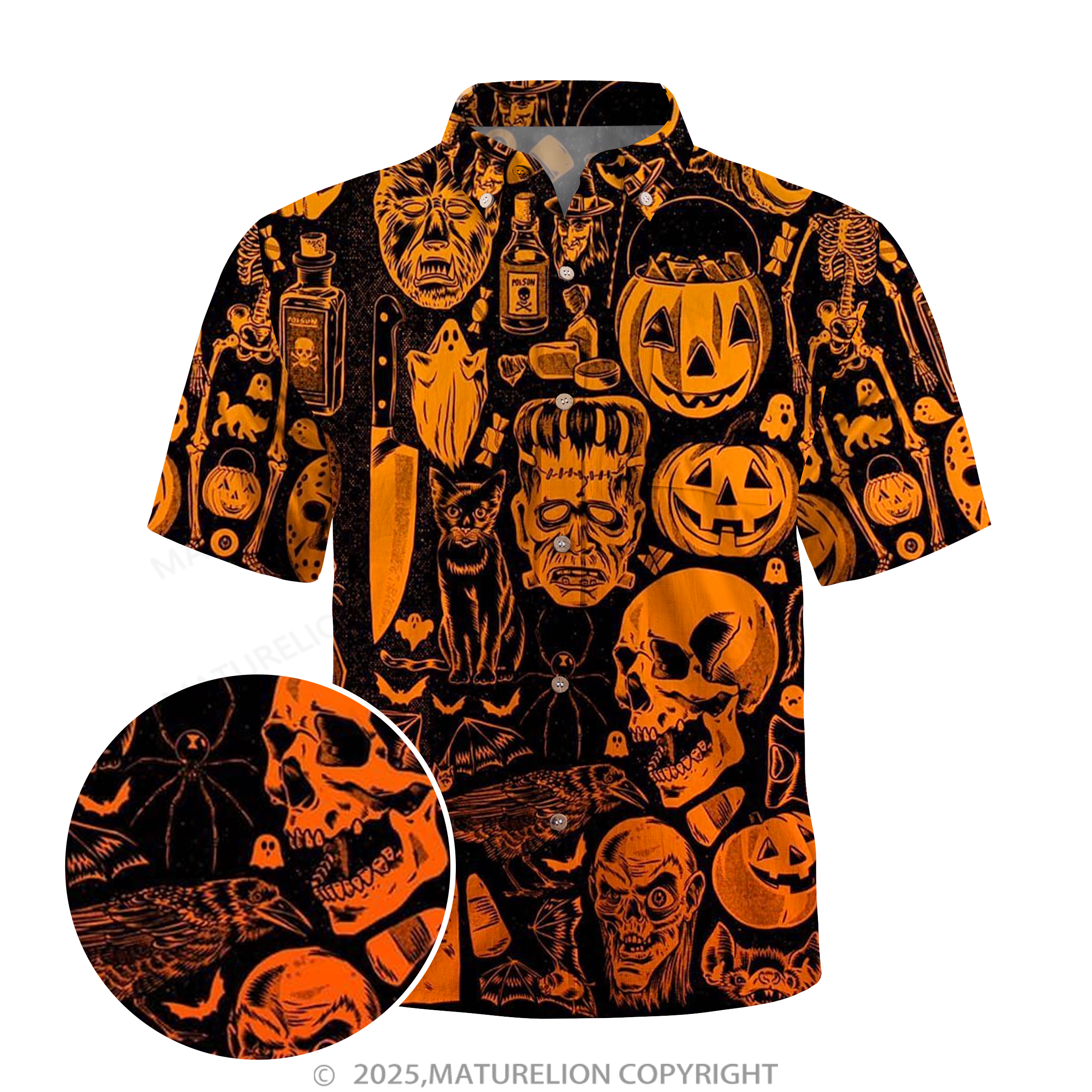 Maturelion Scary Halloween Monsters Halloween Hawaiian Shirt