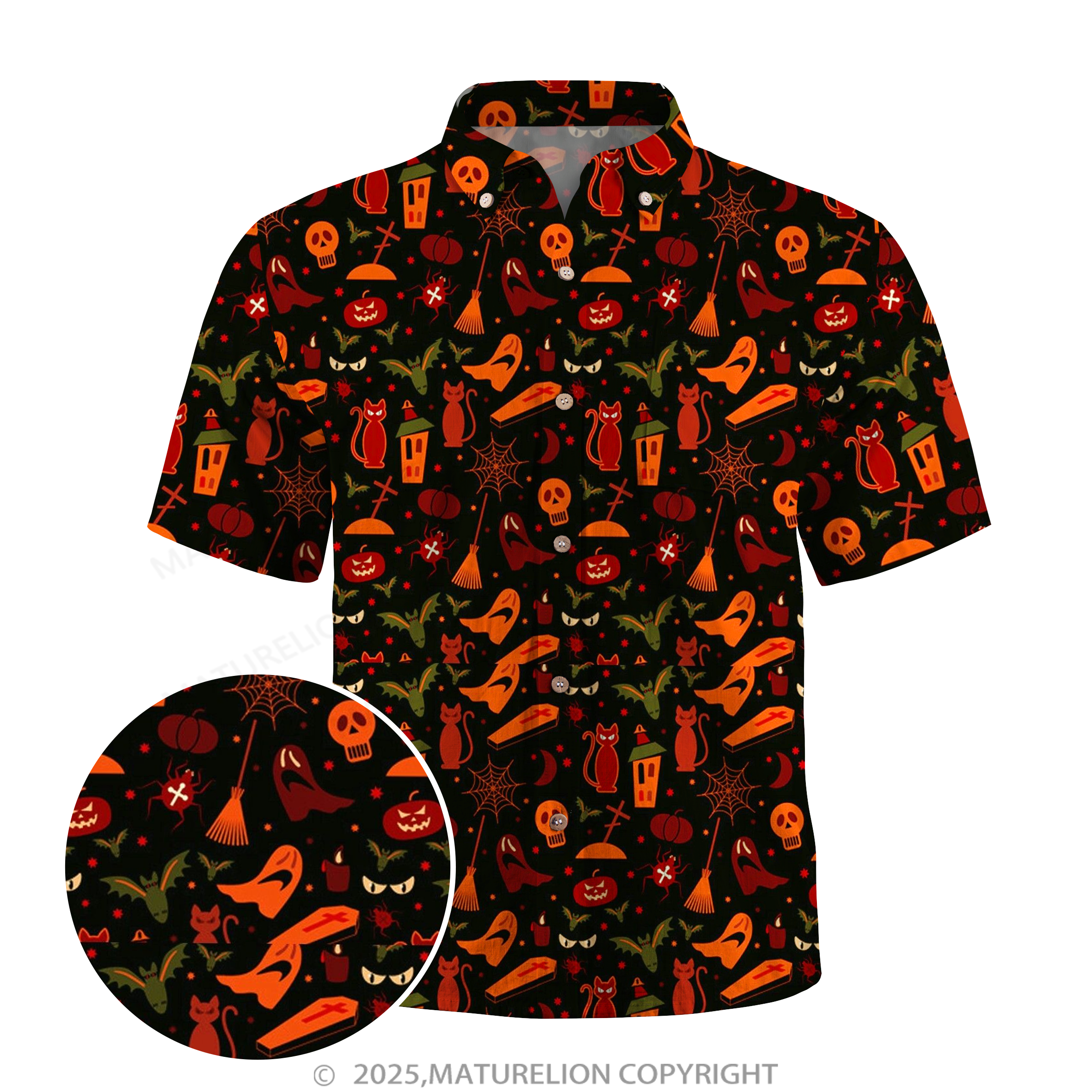 Maturelion Spooky Halloween Halloween Hawaiian Shirt