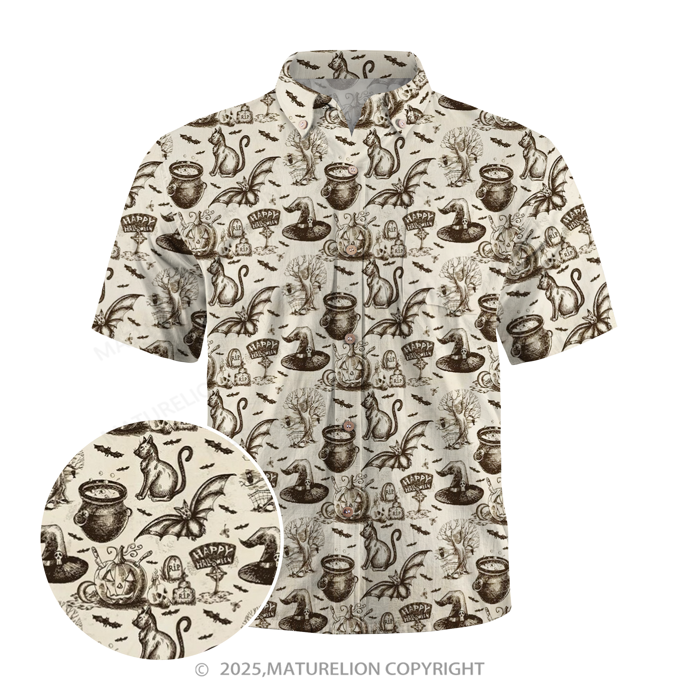 Maturelion Vintage Halloween Hawaiian Shirt Halloween Hawaiian Shirt