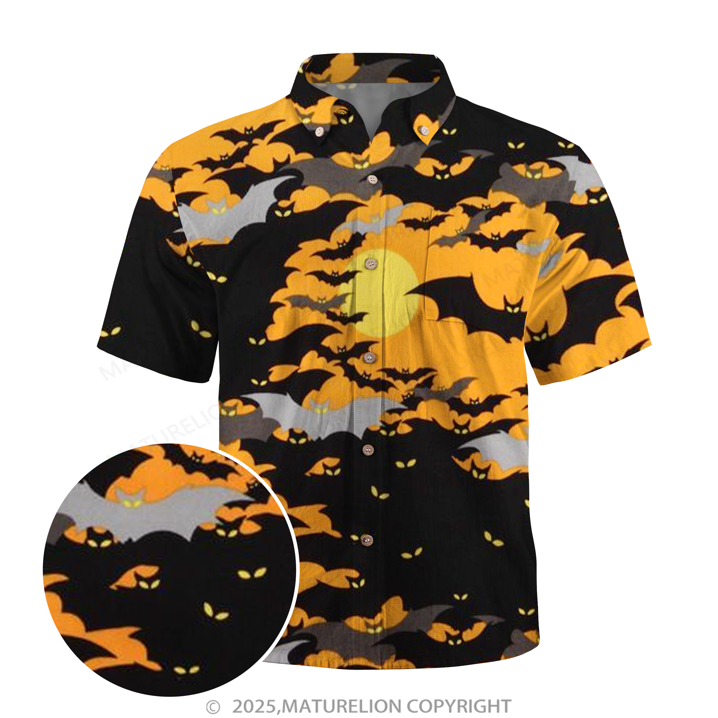 Maturelion Eyeballs on the reverse Hawaiian Shirt