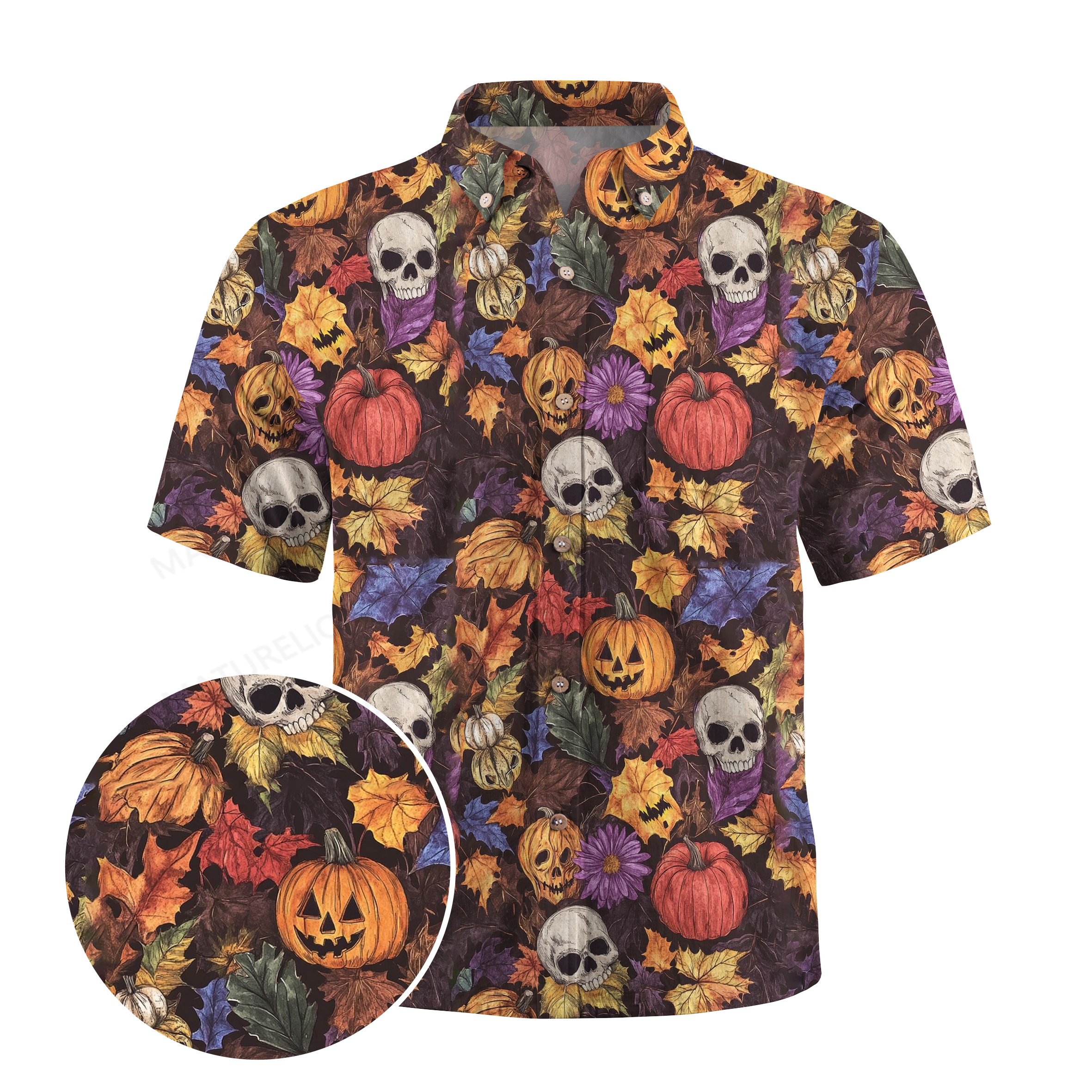 Maturelion forest pumpkins Halloween Hawaiian Shirt