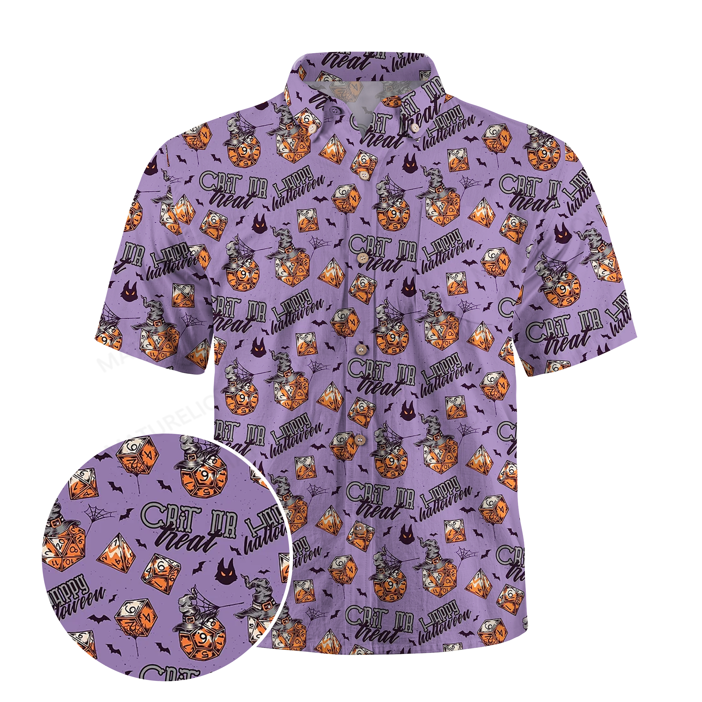 Maturelion D20 dice Halloween Hawaiian Shirt
