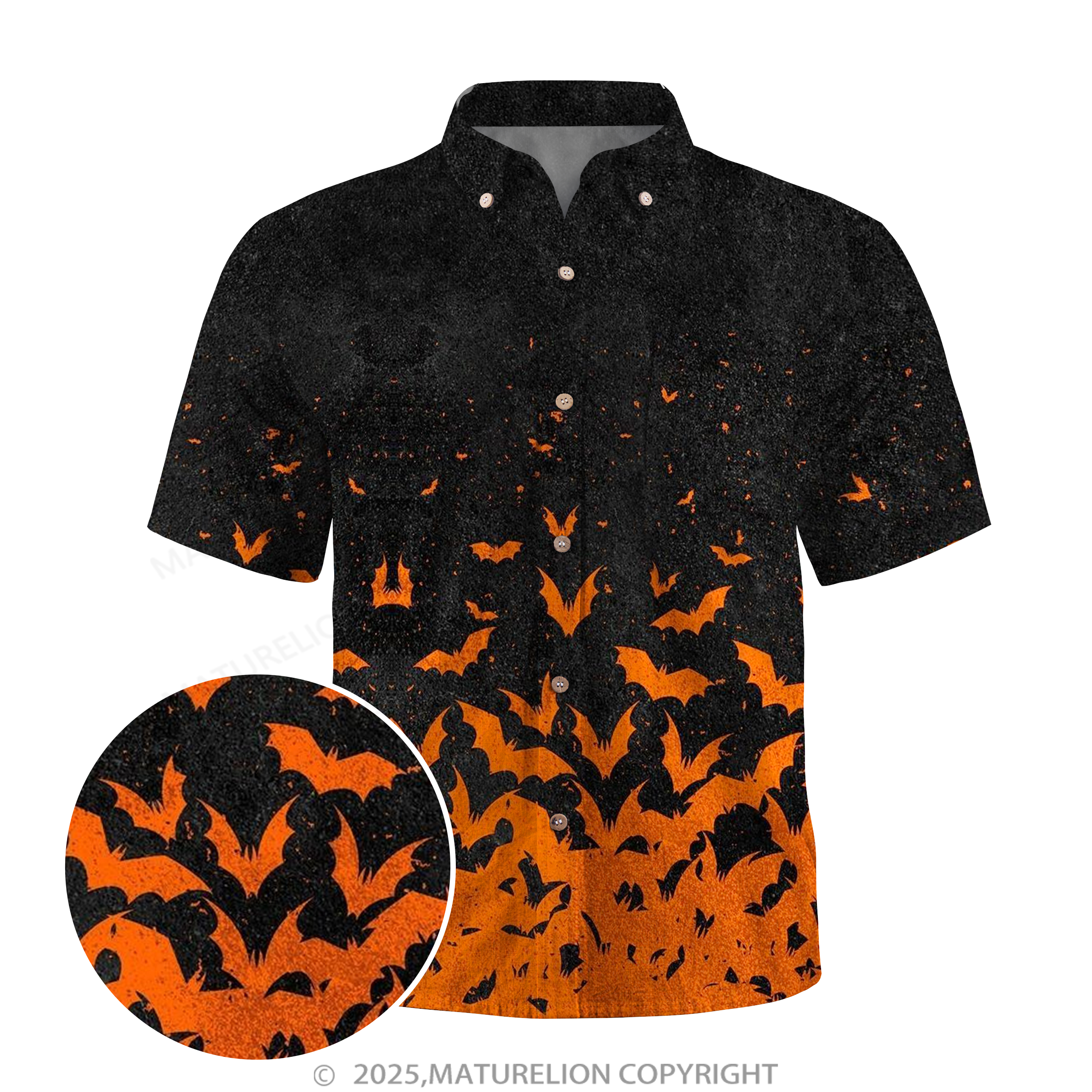 Maturelion Halloween Bat Halloween Hawaiian Shirt