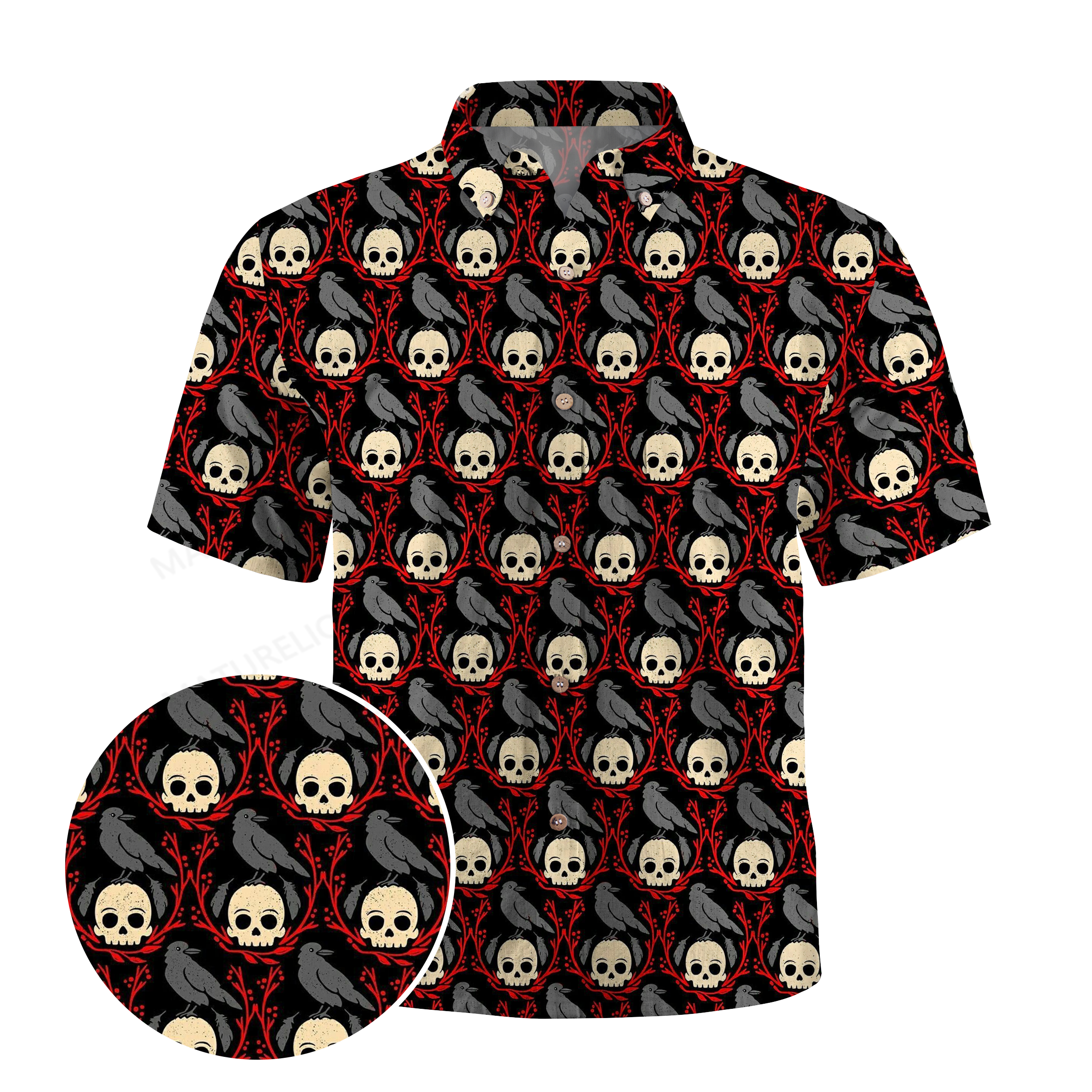 Maturelion The crow never comes back Halloween Hawaiian Shirt